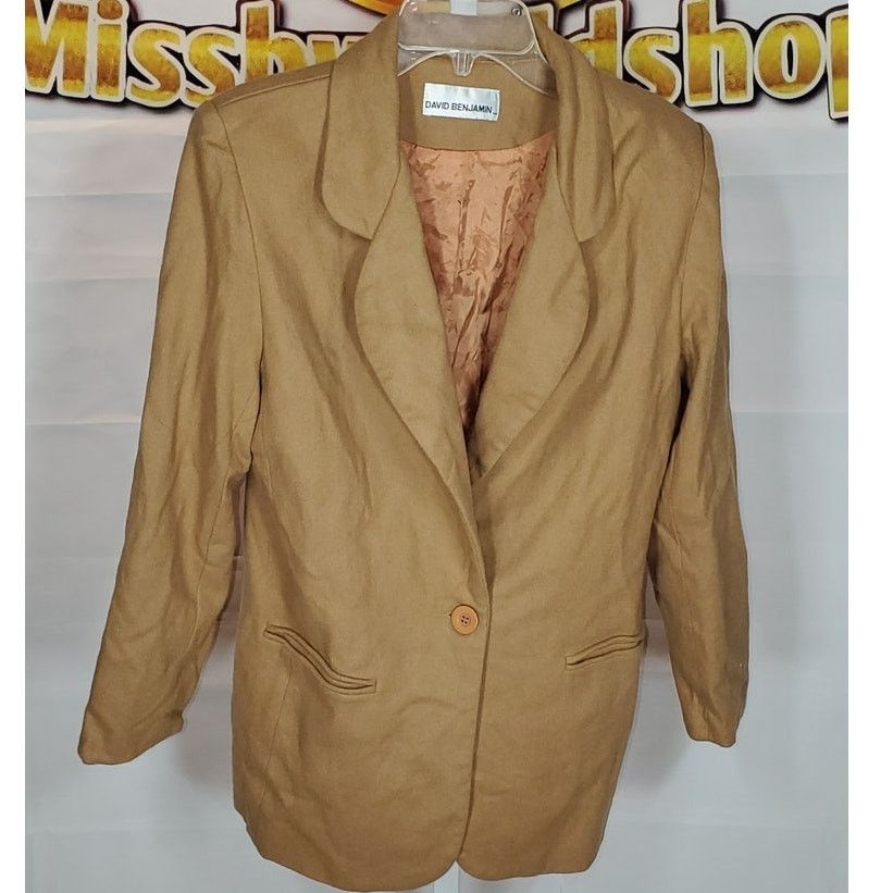 Other Vintage David Benjamin Brown Wool Blazer Women’s Size 6 Size M / US 6-8 / IT 42-44 - 1 Thumbnail
