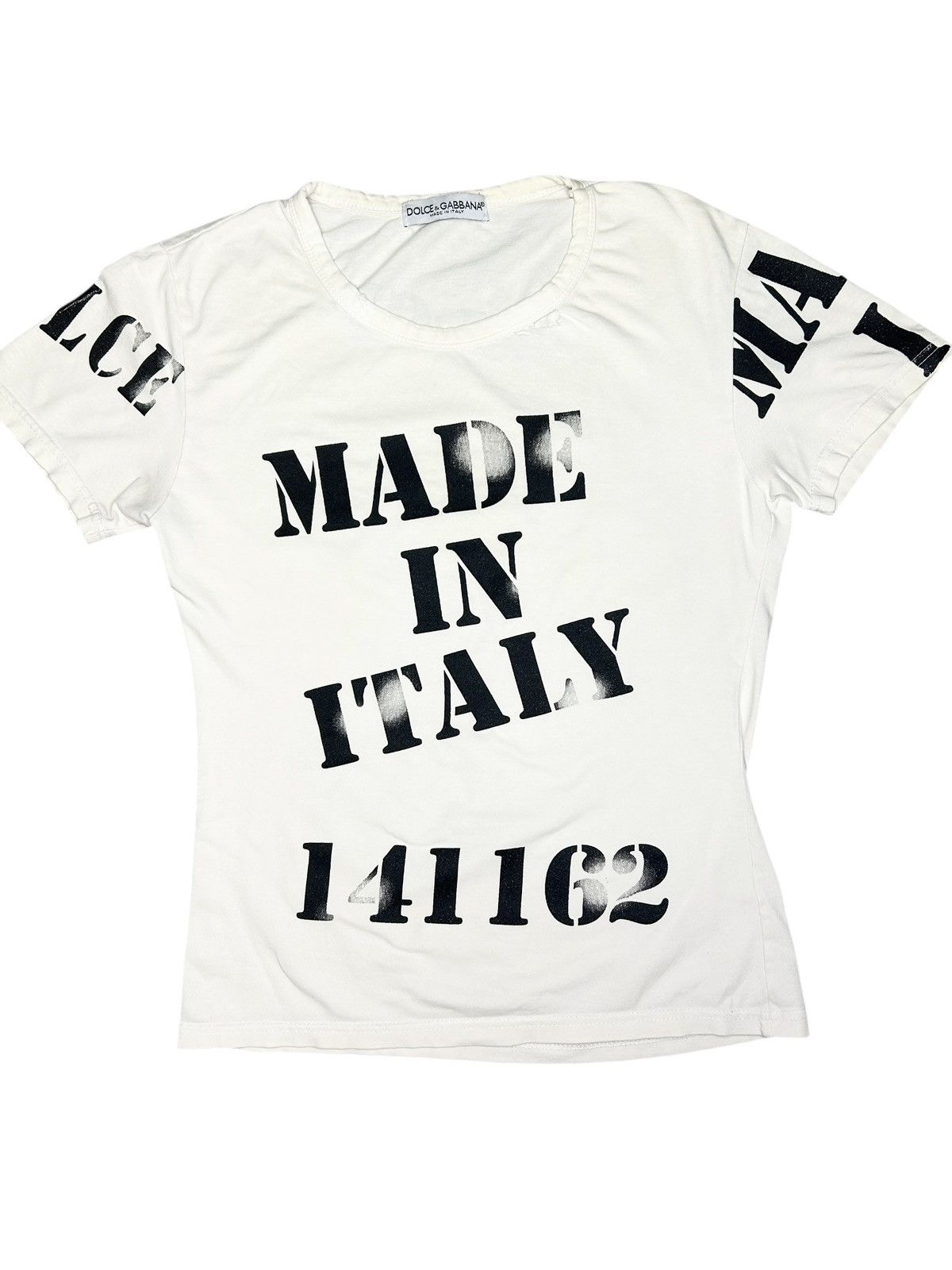 Dolce & Gabbana 00s Stencil T-Shirt Size M / US 6-8 / IT 42-44 - 3 Thumbnail