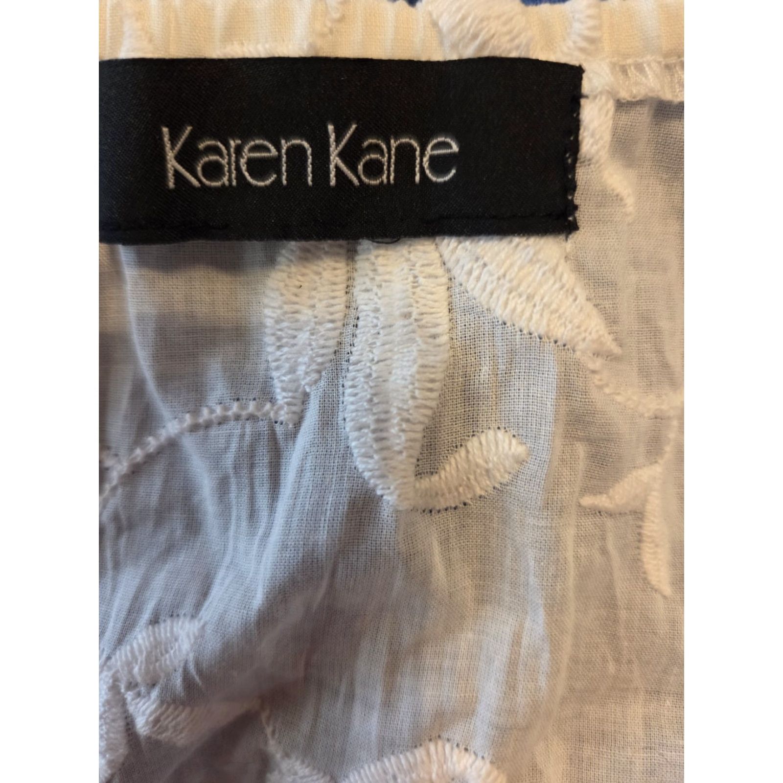 Vintage Karen Kane White Lace Floral Embroidery Peasant Top Hippie Boho Shirt Womens L Large White Floral Lace Embroidery Hippie Peasant Blouse Size L / US 10 / IT 46 - 6 Thumbnail