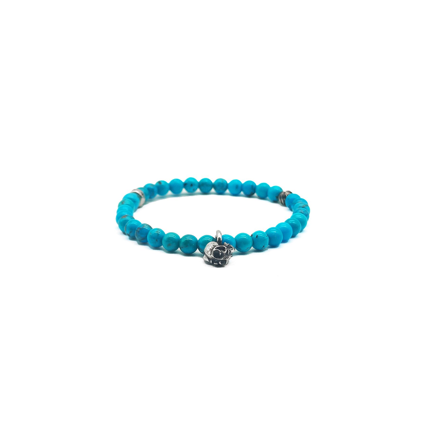 Chrome Hearts Chrome Hearts 6mm Turquoise 3 Silver Beaded Bracelet Size ONE SIZE - 2 Thumbnail