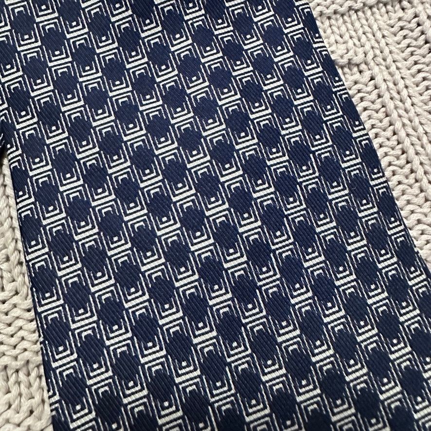 Barneys New York Barneys New York navy geometric silk tie Size ONE SIZE - 2 Thumbnail
