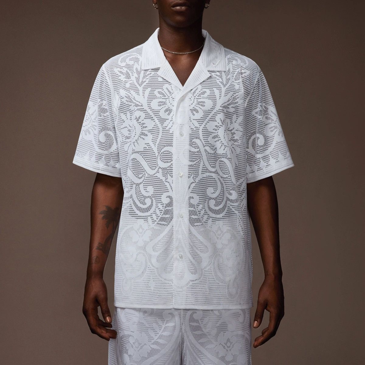 image of Drake x Nike Xlarge / XL Nocta X Nike Drapers Button Up Tee White, Men's