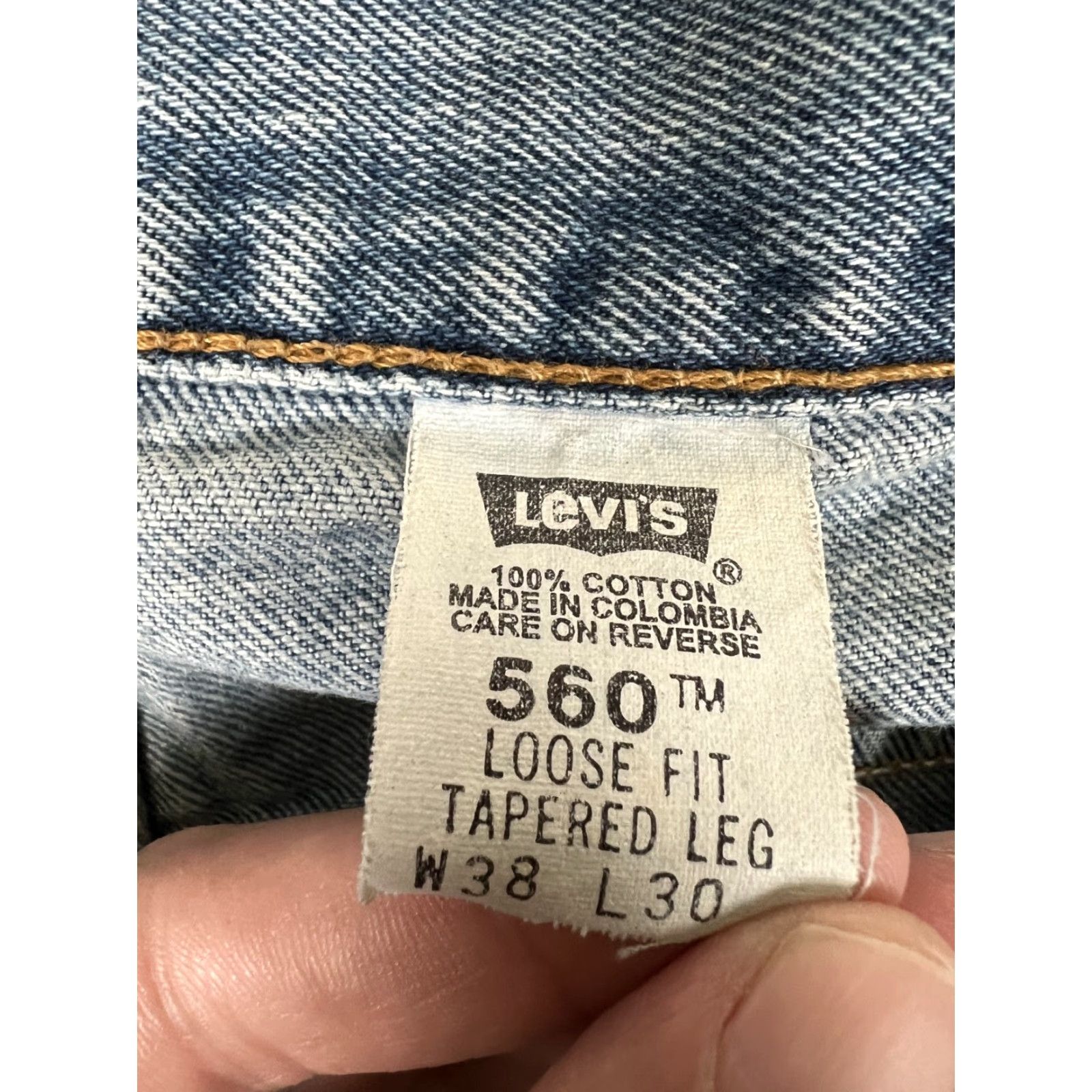 Levi's VINTAGE Levi’s 560 Jeans Mens 36x30 Blue Loose Fit Tapered 90s READ Size US 36 / EU 52 - 4 Thumbnail