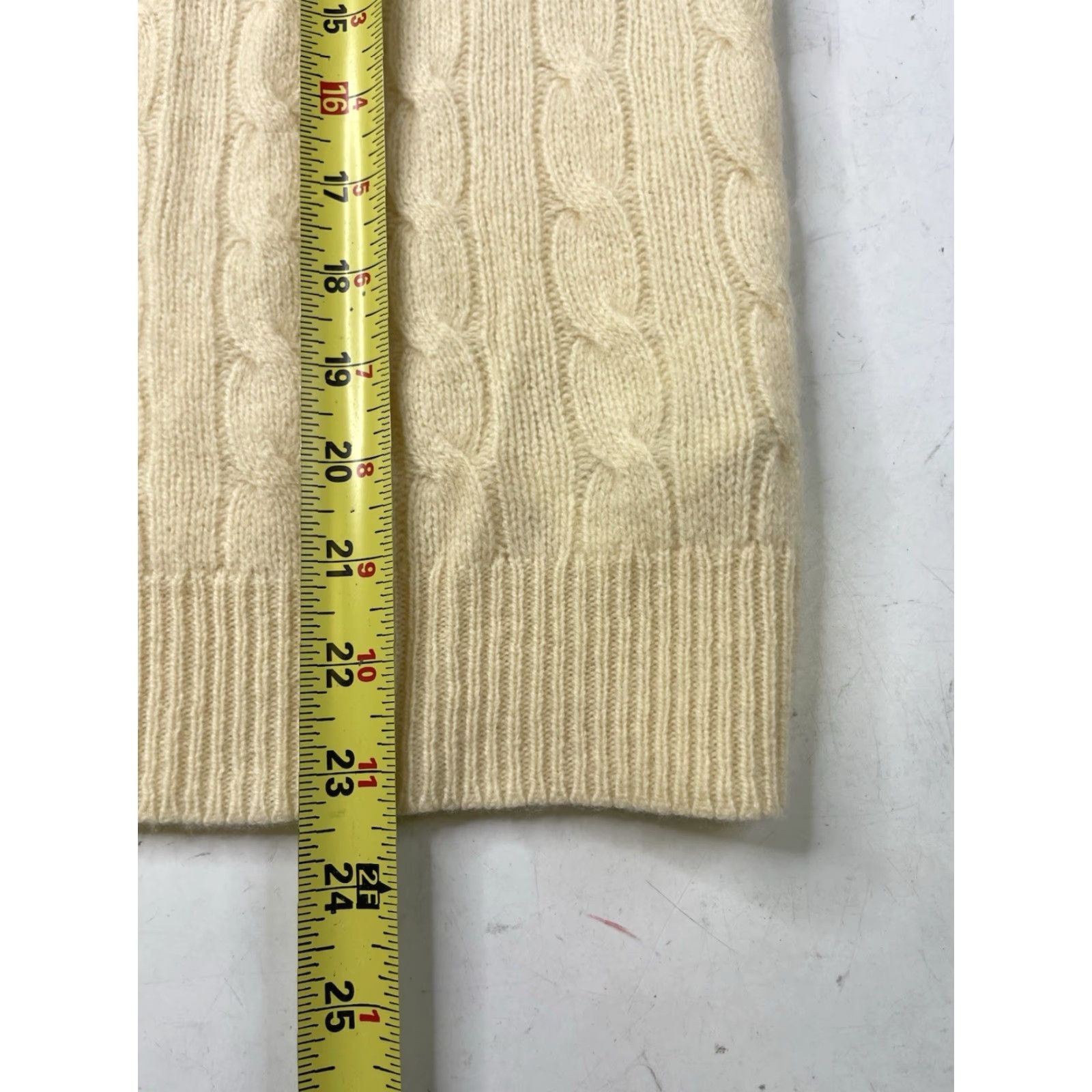 Ralph Lauren Polo Ralph Lauren Womens V Neck Cable Knit Sweater Wool Cashmere Size Large Size L / US 10 / IT 46 - 5 Thumbnail