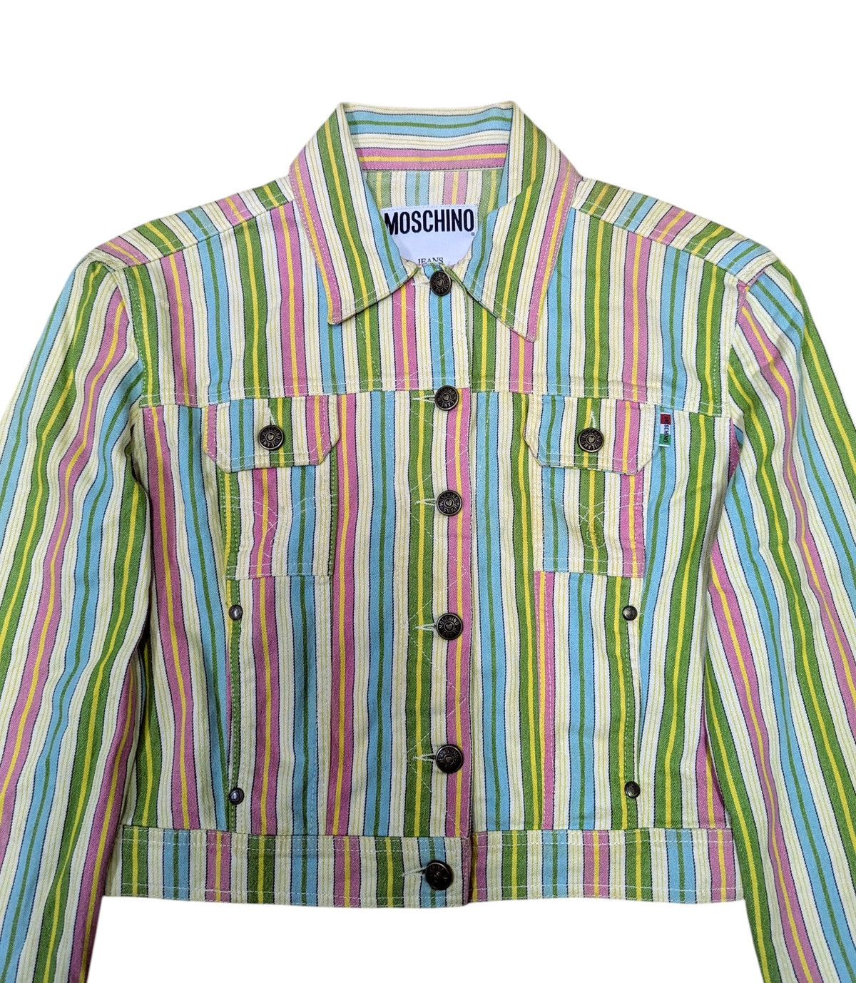 Moschino Moschino Multicolor Stripe Denim Jacket Size M / US 6-8 / IT 42-44 - 3 Thumbnail