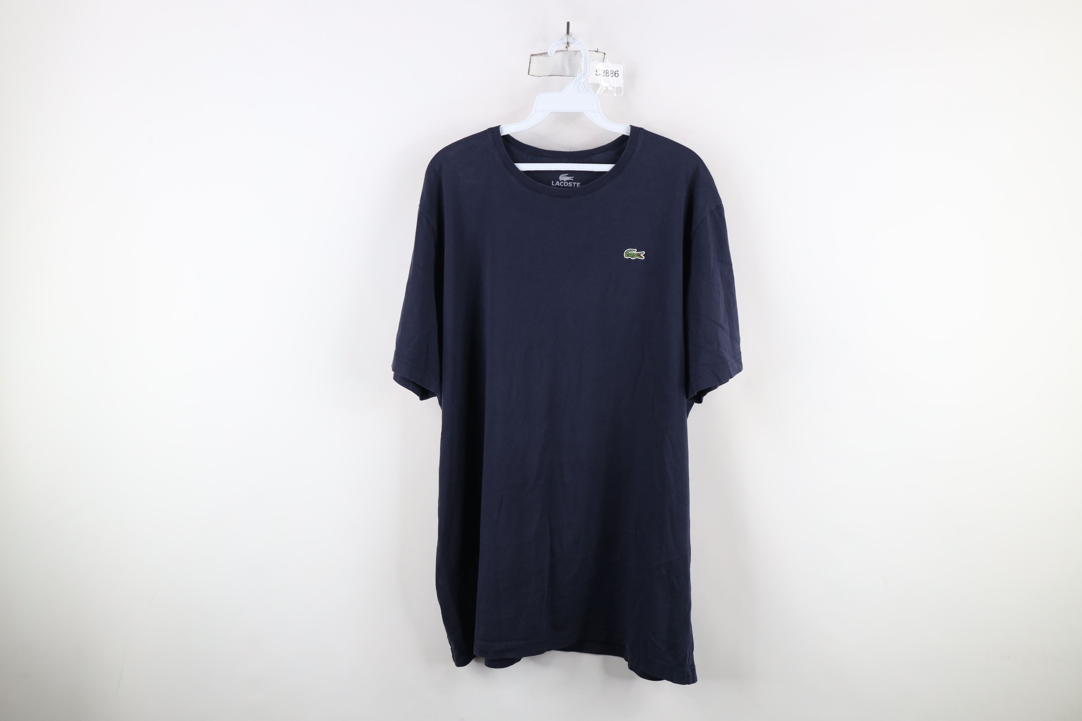 Lacoste × Vintage Lacoste Long Faded Croc Logo Pima Cotton T-Shirt Navy Blue Size US XXL / EU 58 / 5 - 1 Thumbnail