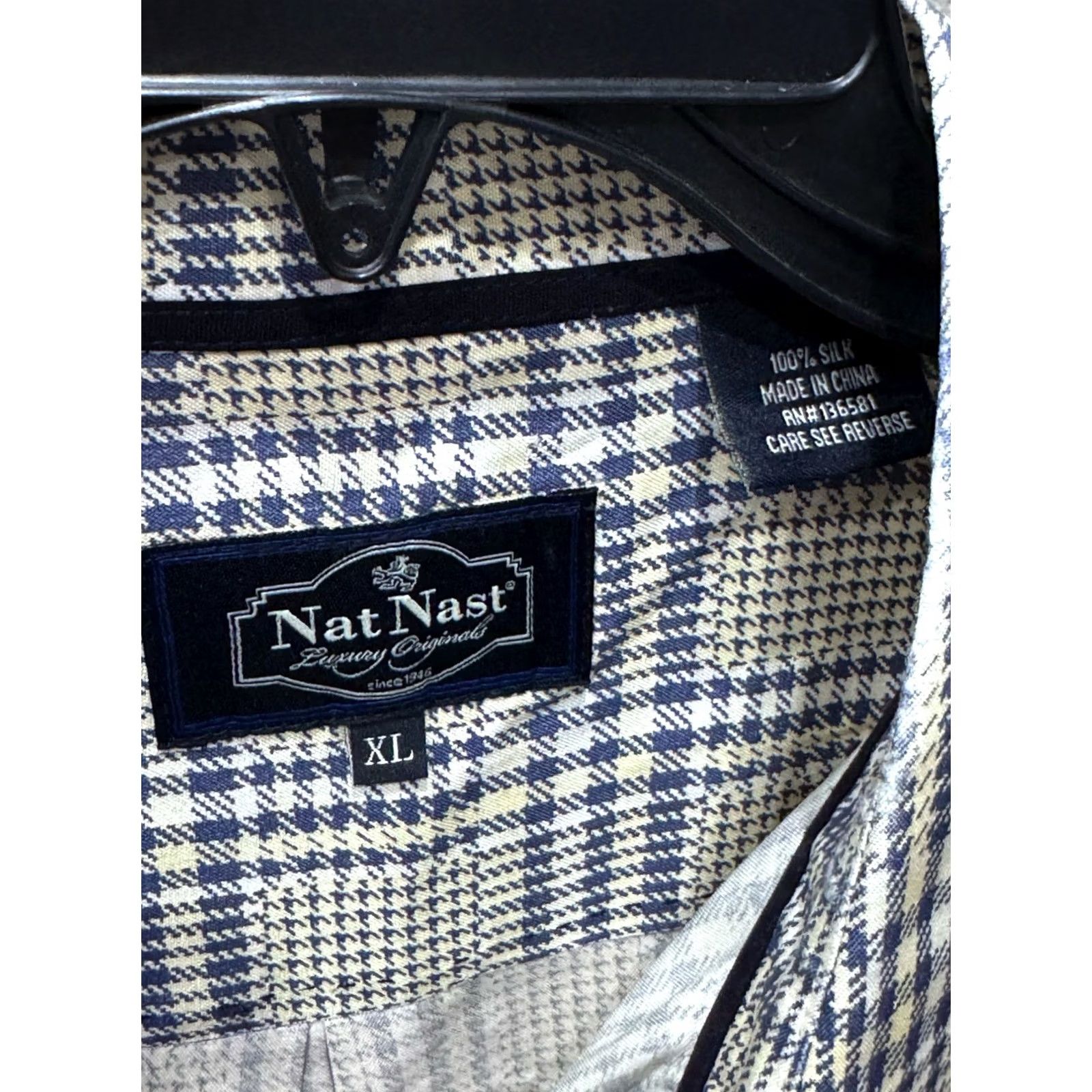 Nat Nast Nat Nast MINT Plaid Silk Button Up Shirt XL Men Short Sleeve Multicolor Shirt Size US XL / EU 56 / 4 - 5 Thumbnail