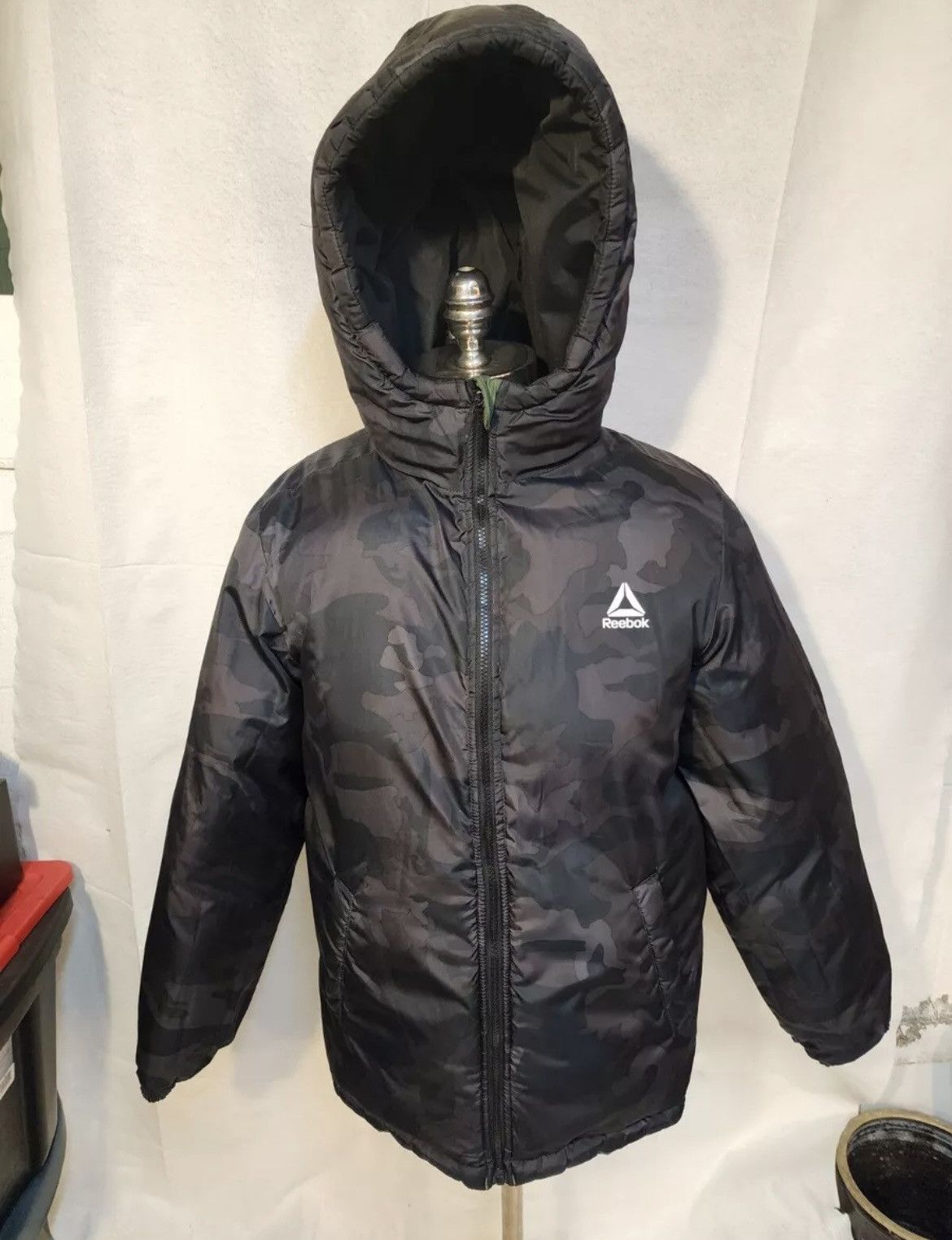 Reebok Reebok Reversible Olive Camouflaged Hooded Puffer Jacket Size US S / EU 44-46 / 1 - 7 Thumbnail