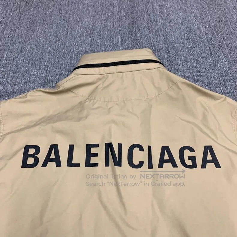 Balenciaga Balenciaga Beige Windbreaker Jacket with Large Back Logo Size XXS / US 00 / IT 34 - 6 Thumbnail