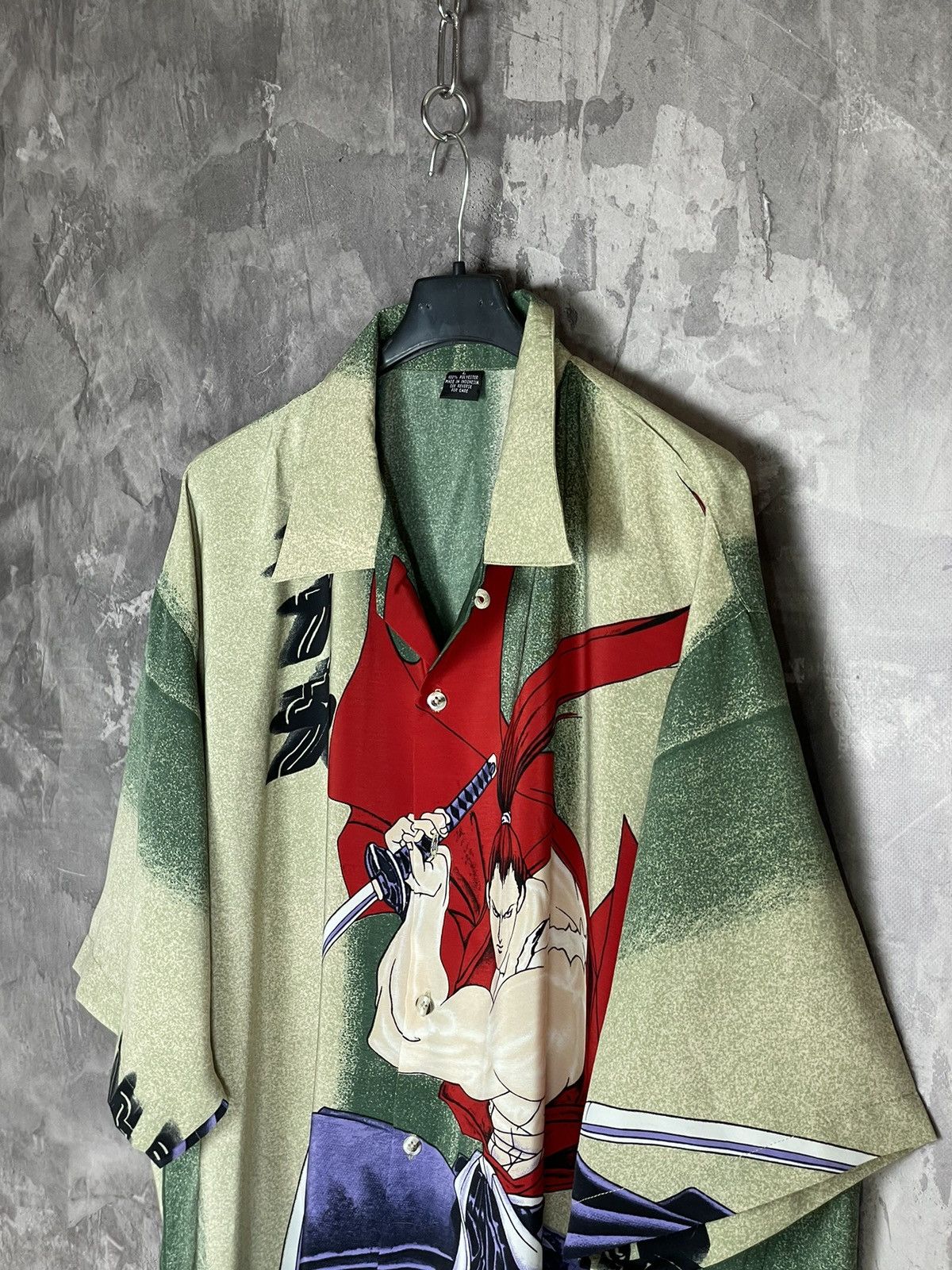 Anime × Japanese Brand × Vintage Vintage Samurai Anime Movie Rare Button Up Oversize Shirt Size US L / EU 52-54 / 3 - 8 Thumbnail