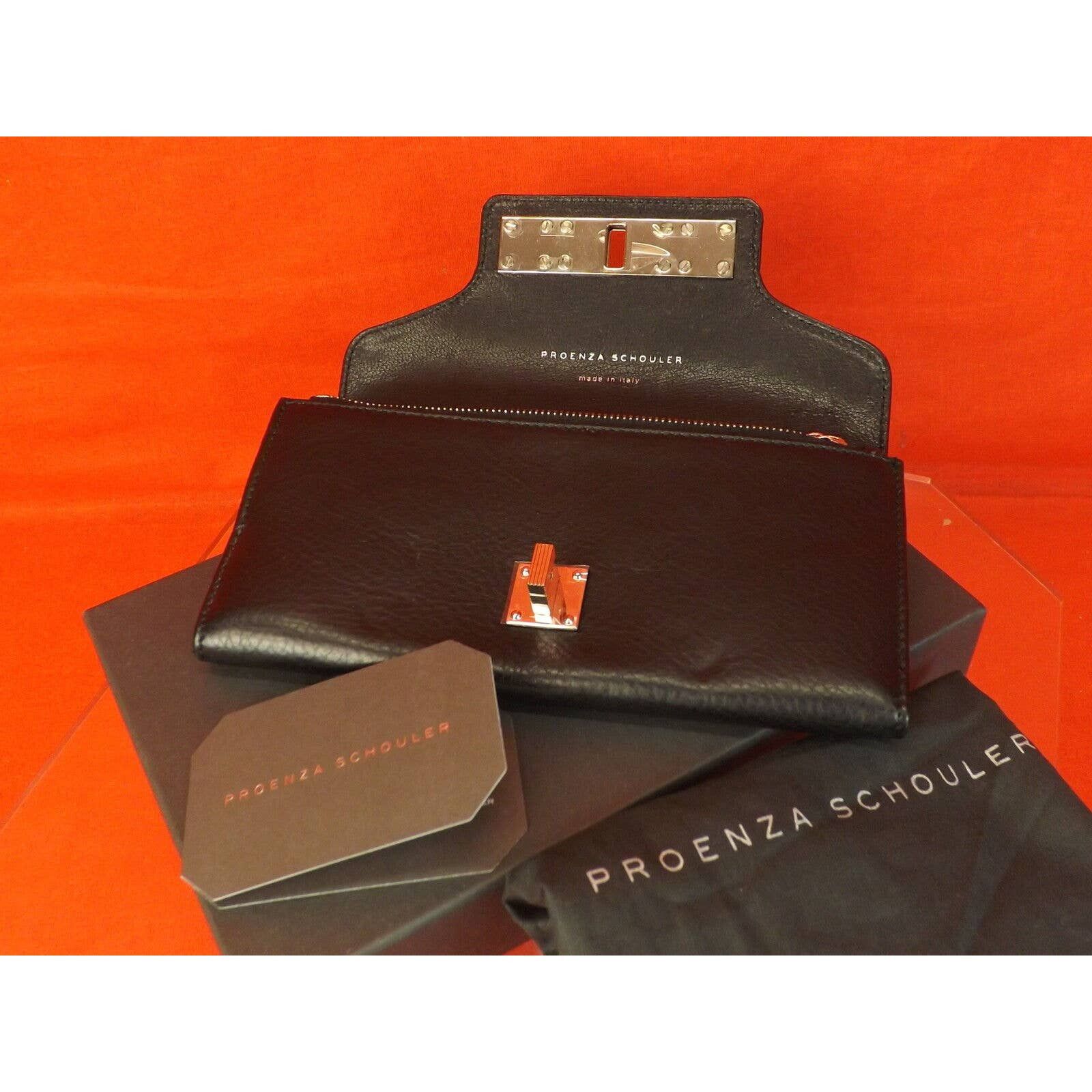 BLACK TEXTURE LEATHER PS11 CONTINENTAL CLUTCH WALLET $685