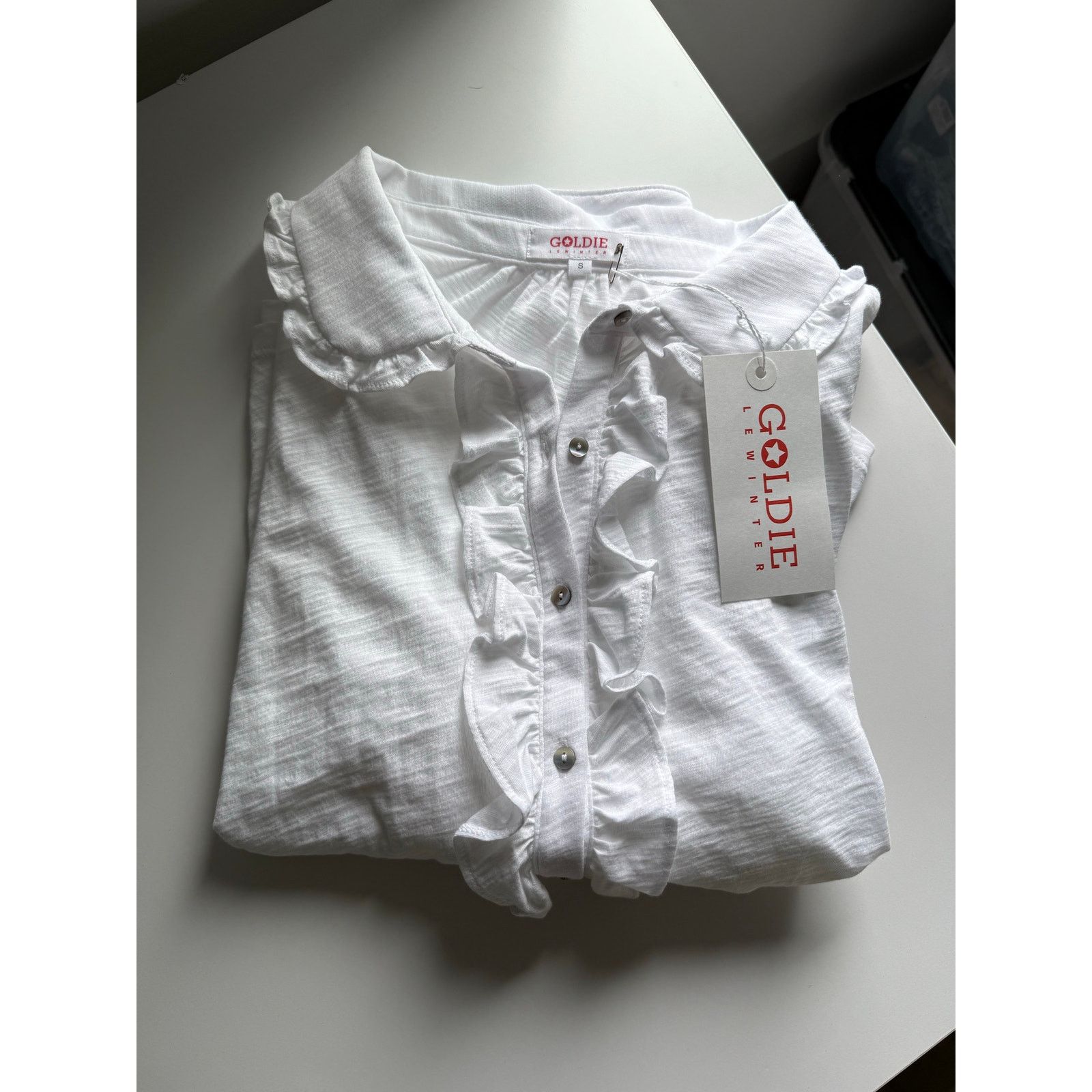 Other $185 New Goldie Pima Josephine Tuxedo Shirt- Small - White Size S / US 4 / IT 40 - 7 Thumbnail