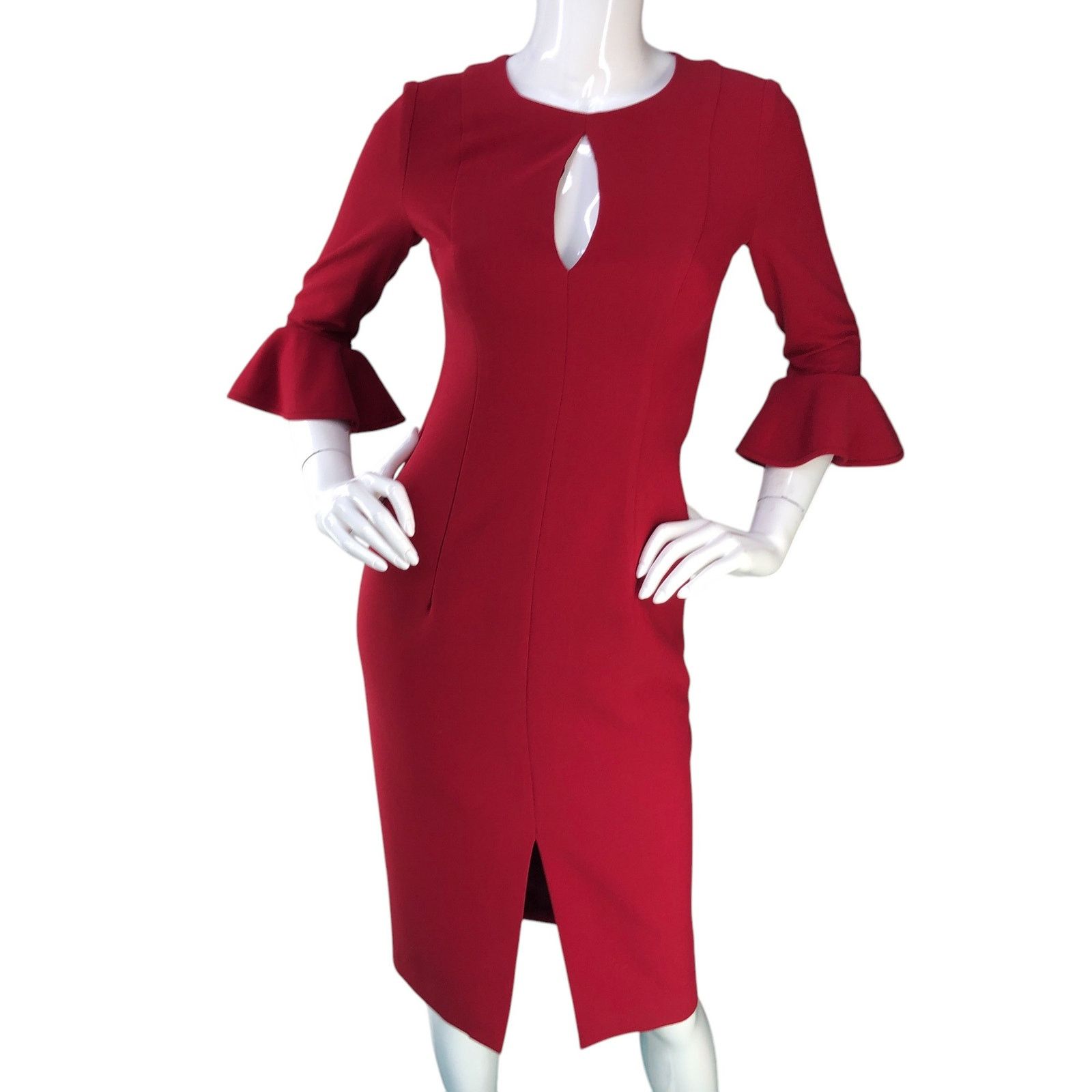Black Halo Black Halo Eve Size 0 Dress Sheath Key Hole Flare Sleeve Red Size XXS / US 00 / IT 34 - 12 Thumbnail
