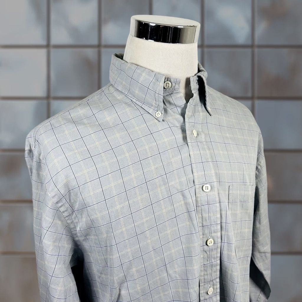 Brooks Brothers Brooks Brothers Country Club Button-Down Shirt Glen Plaid Gray Blue Cotton Large Multicolor Mens Regular Long Sleeve Collared Shirt Size US L / EU 52-54 / 3 - 1 Thumbnail