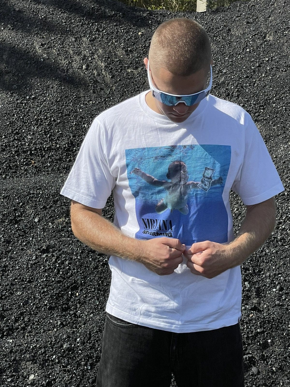 Band Tees × Nirvana Vintage Nirvana T-shirts Logo Never Mind Rock Tee Y2K 90s Size US L / EU 52-54 / 3 - 1 Thumbnail
