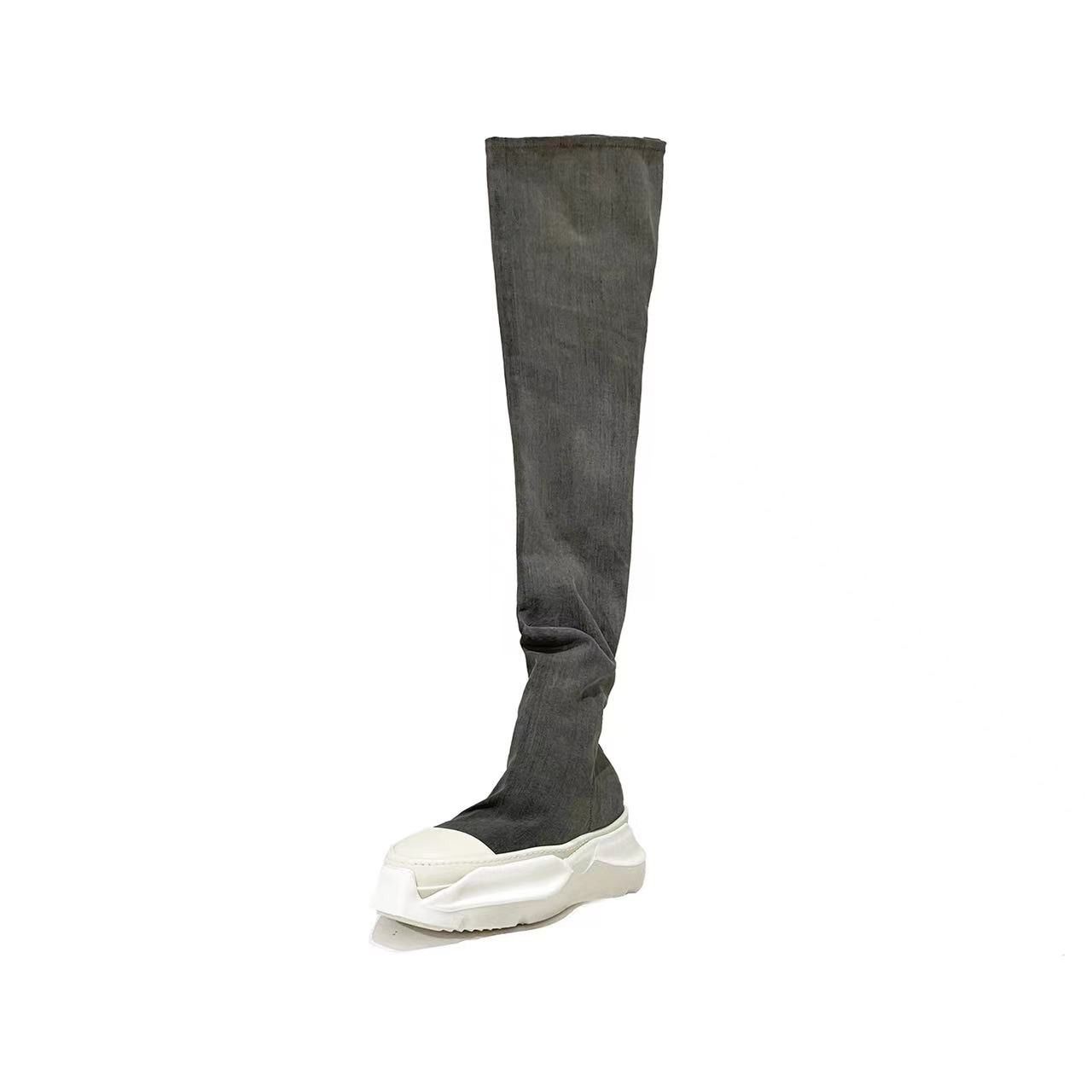 Rick Owens Drkshdw RICK OWENS DRKSHDW Abstract Stockings Denim Boots Size US 8 / IT 38 - 1 Thumbnail