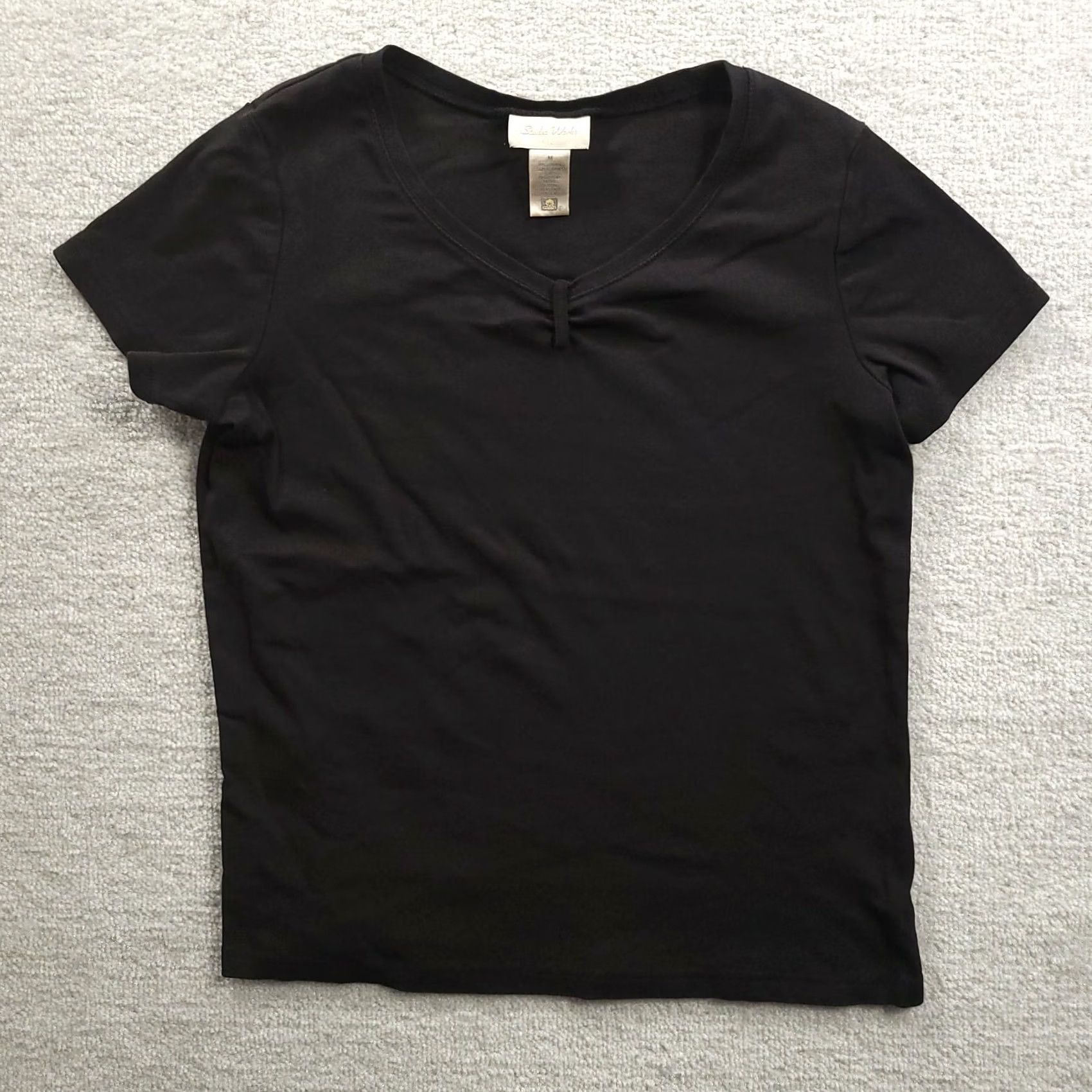 Vintage VINTAGE Studio Works V-Neck T-Shirt Women's Medium Black Short Sleeve 100% Cotton Size M / US 6-8 / IT 42-44 - 2 Thumbnail