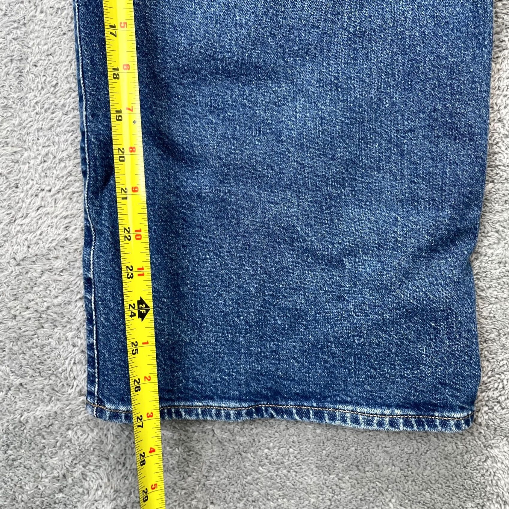 J.Crew J.CREW Jeans Slim Wide-Leg 33 Blue Denim Cotton Spandex High Rise 5-Pocket Button Zipper Logo Womens Jeans Size 24" / US 00 / IT 34 - 7 Thumbnail