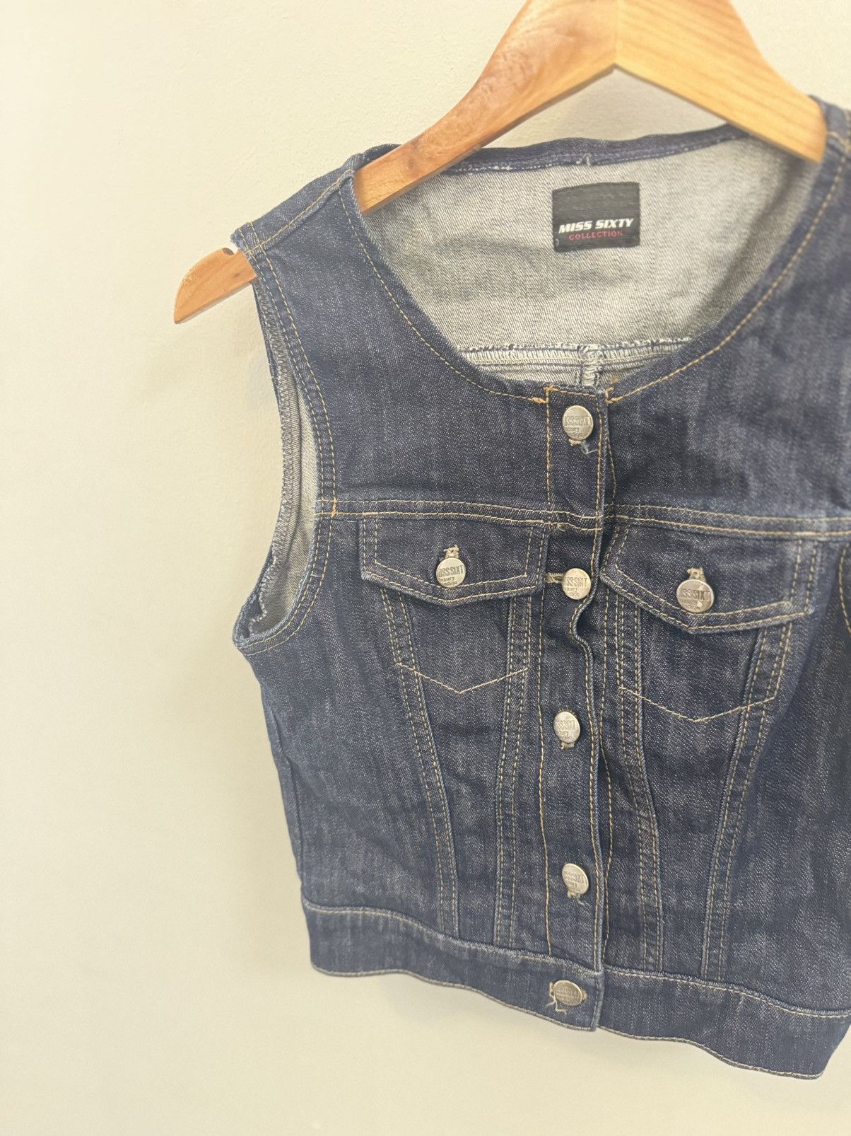 Miss Sixty Miss Sixty Y2K Vest Avant Gard Japanese Denim Style Size S Size S / US 4 / IT 40 - 4 Thumbnail