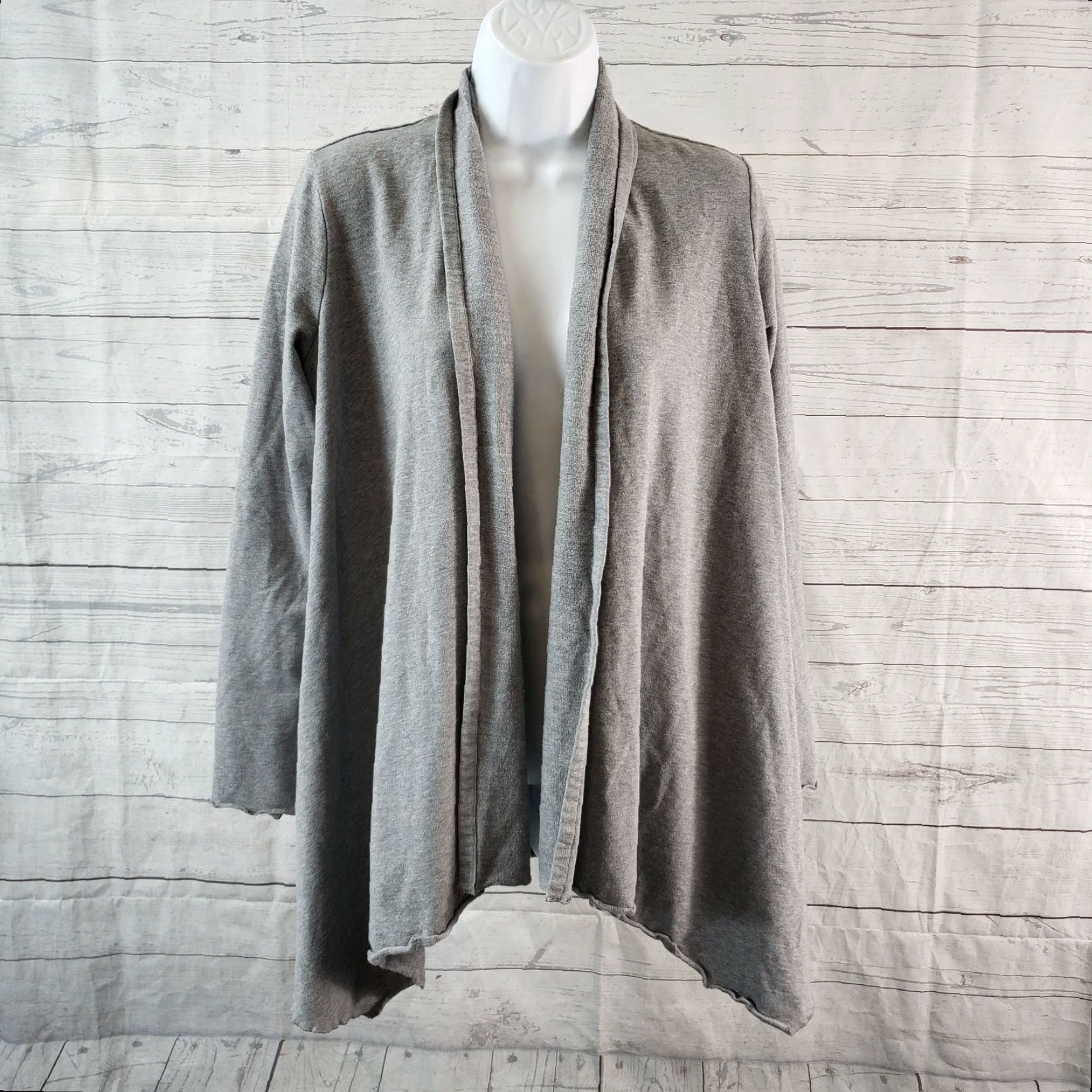 J. Jill PureJill Cardigan Womens Small Gray Open Front Long Sleeve Cotton Blend Size S / US 4 / IT 40 - 2 Thumbnail