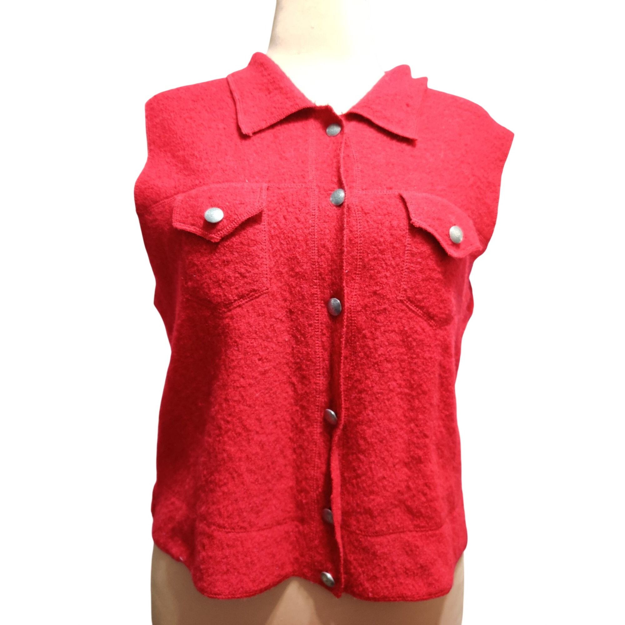 Great Northwest Vintage Great Northwest XL Red Wool Vest Button Front Wester Size XL / US 12-14 / IT 48-50 - 1 Thumbnail