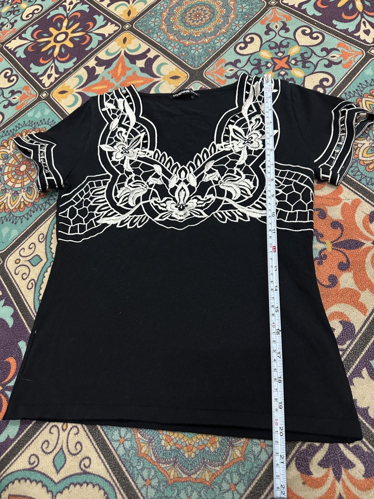 Vivienne Tam Vivienne Tam Black Silver Beaded Top ‘Cheongsam Style’ Size S / US 4 / IT 40 - 17 Thumbnail