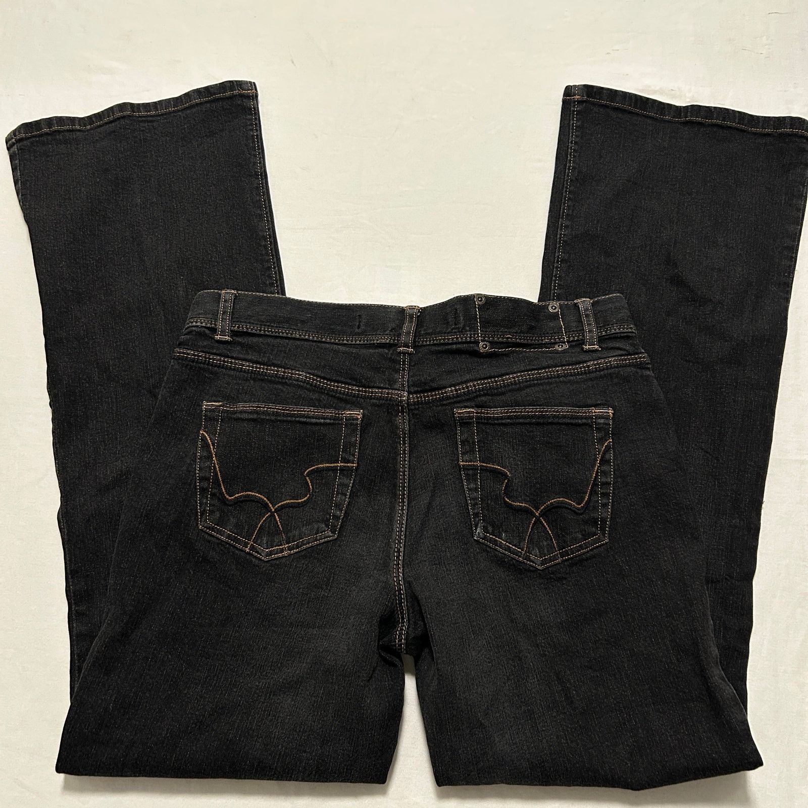 Express Express Flared Bootcut Western Tie Front Black Denim Jeans Size 32" / US 10 / IT 46 - 5 Thumbnail