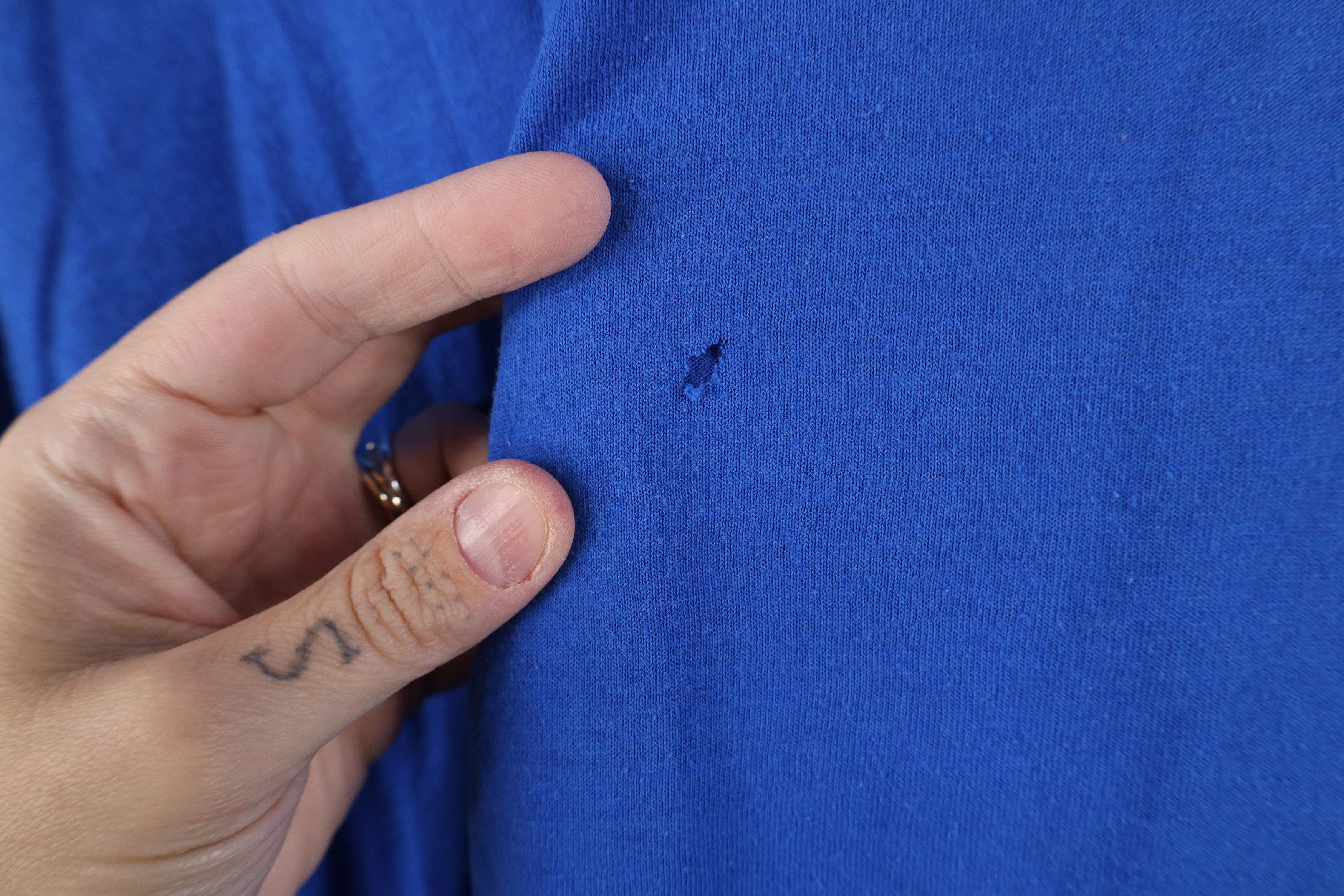 Vintage Vintage 90s Streetwear Blank Pocket T-Shirt Royal Blue Size US XL / EU 56 / 4 - 8 Thumbnail