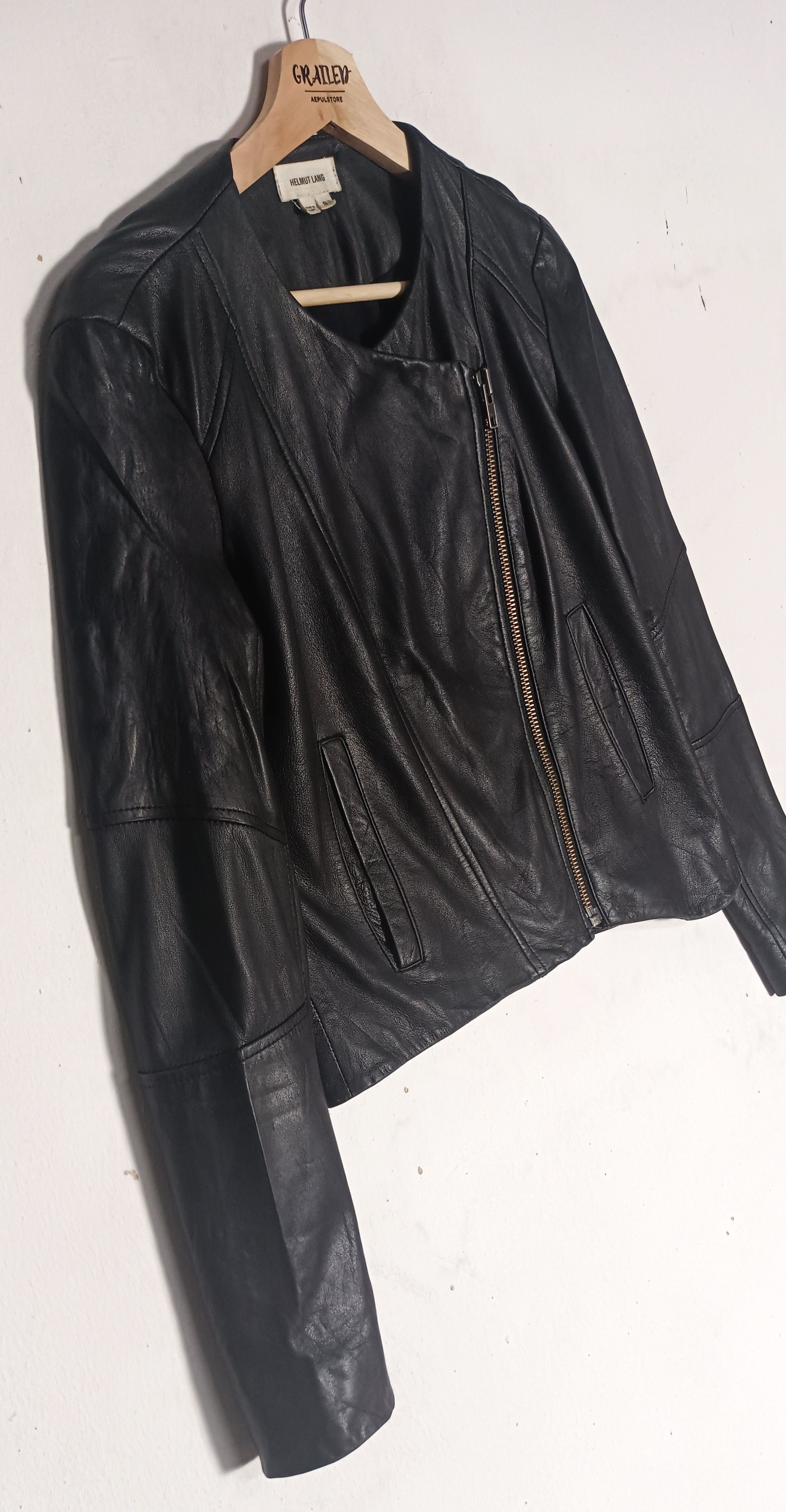 Helmut Lang 🔥HELMUT LANG Intermix Black Lamb Leather Asymmetrical Size S / US 4 / IT 40 - 6 Thumbnail