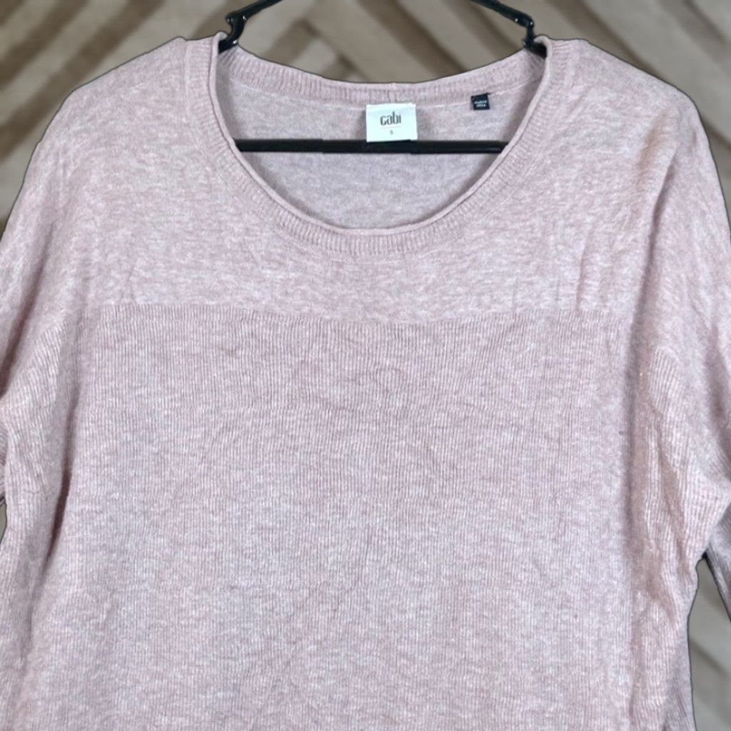 Vintage CAbi Womens Sweater Crew Neck Long Sleeve 100% Cotton Blush Pink Small Regular Pullover Knit Classic Casual workwear Size S / US 4 / IT 40 - 1 Thumbnail