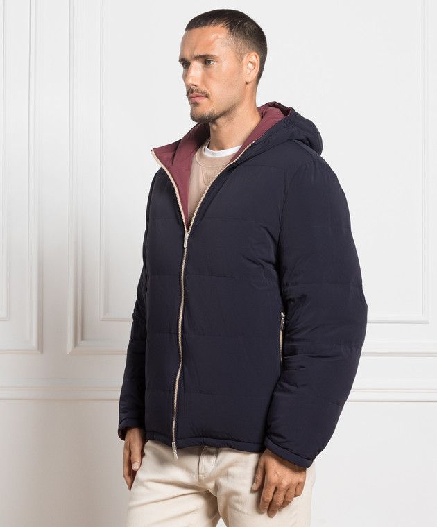Brunello Cucinelli 0924 Wr Padded Jacket in Navy Size US XL / EU 56 / 4 - 2 Thumbnail