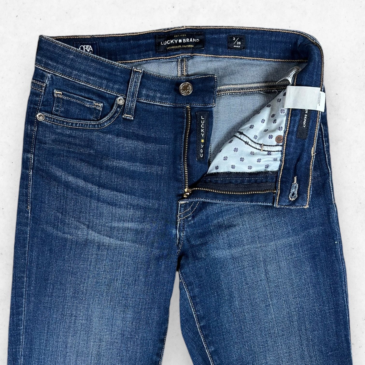 Lucky Brand Lucky Brand Hayden Skinny Women's 2/26 Ankle Blue Stretch Size 26" / US 2 / IT 38 - 3 Thumbnail