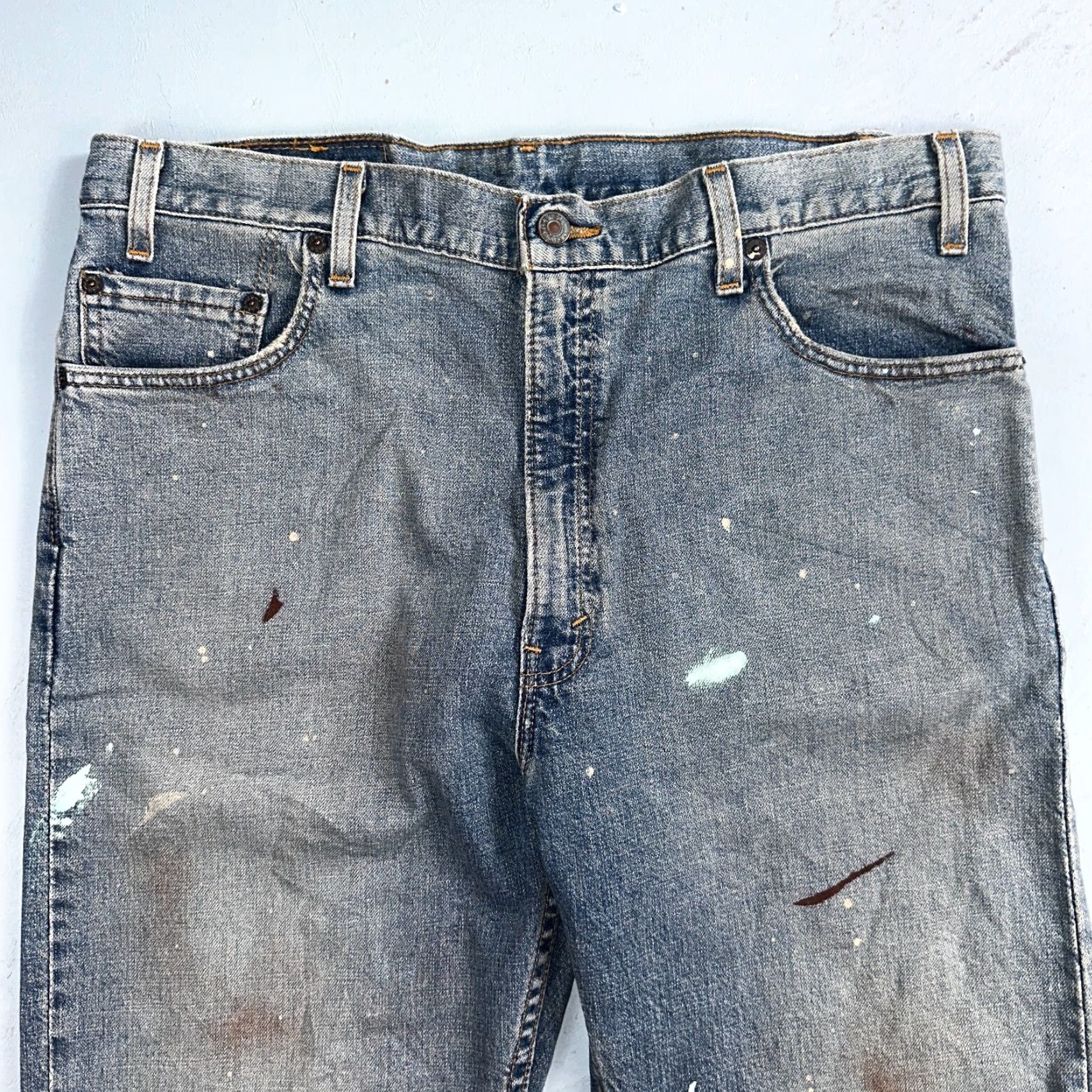 Levi's VINTAGE Levi's 505 Jeans Blue 90s USA 36x36 Regular Mens Straight Classic Med Wash 36in Inseam 501 Series XX Thrashed Denim Cotton Size US 36 / EU 52 - 2 Thumbnail