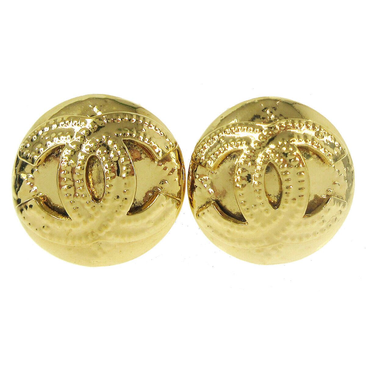 Chanel CHANEL CC Logos Button Motif Earrings Gold-Tone Size ONE SIZE - 8 Thumbnail