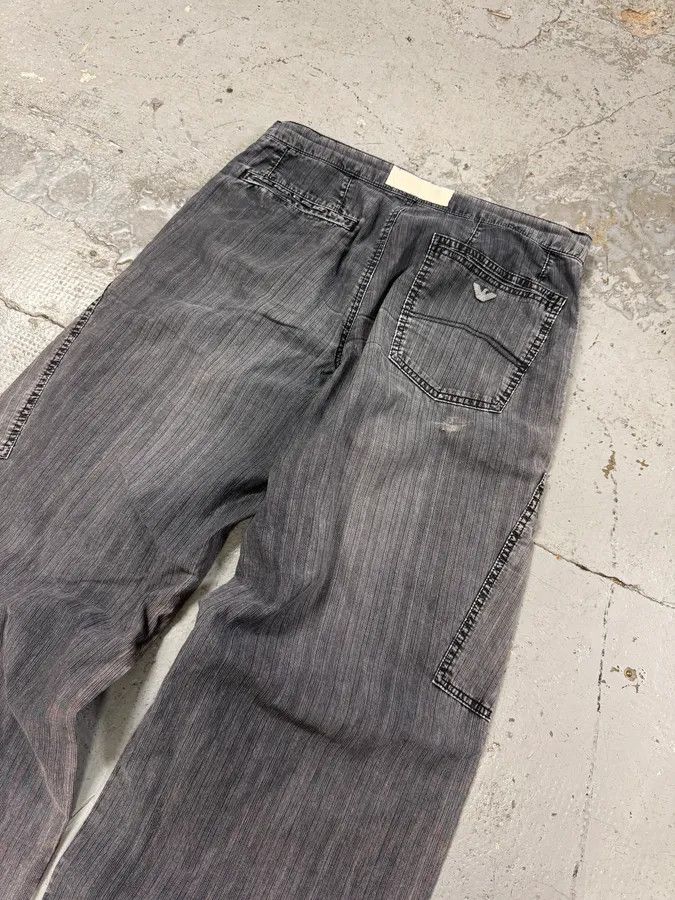 Armani 2010s Armani Grey Faded Oversized Cargo Pants Size US 34 / EU 50 - 8 Thumbnail