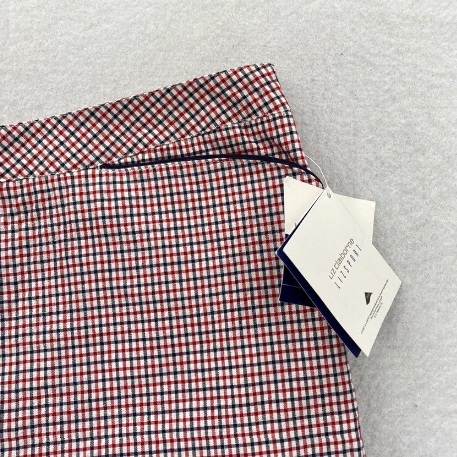 Liz Claiborne Liz Claiborne Liz Sport Pants Women's 14 Red Plaid Lightweight Casual Regular Inseam 28 in Front Flat Front Stretch Pockets NWT Size 36" / US 14 / IT 50 - 3 Thumbnail