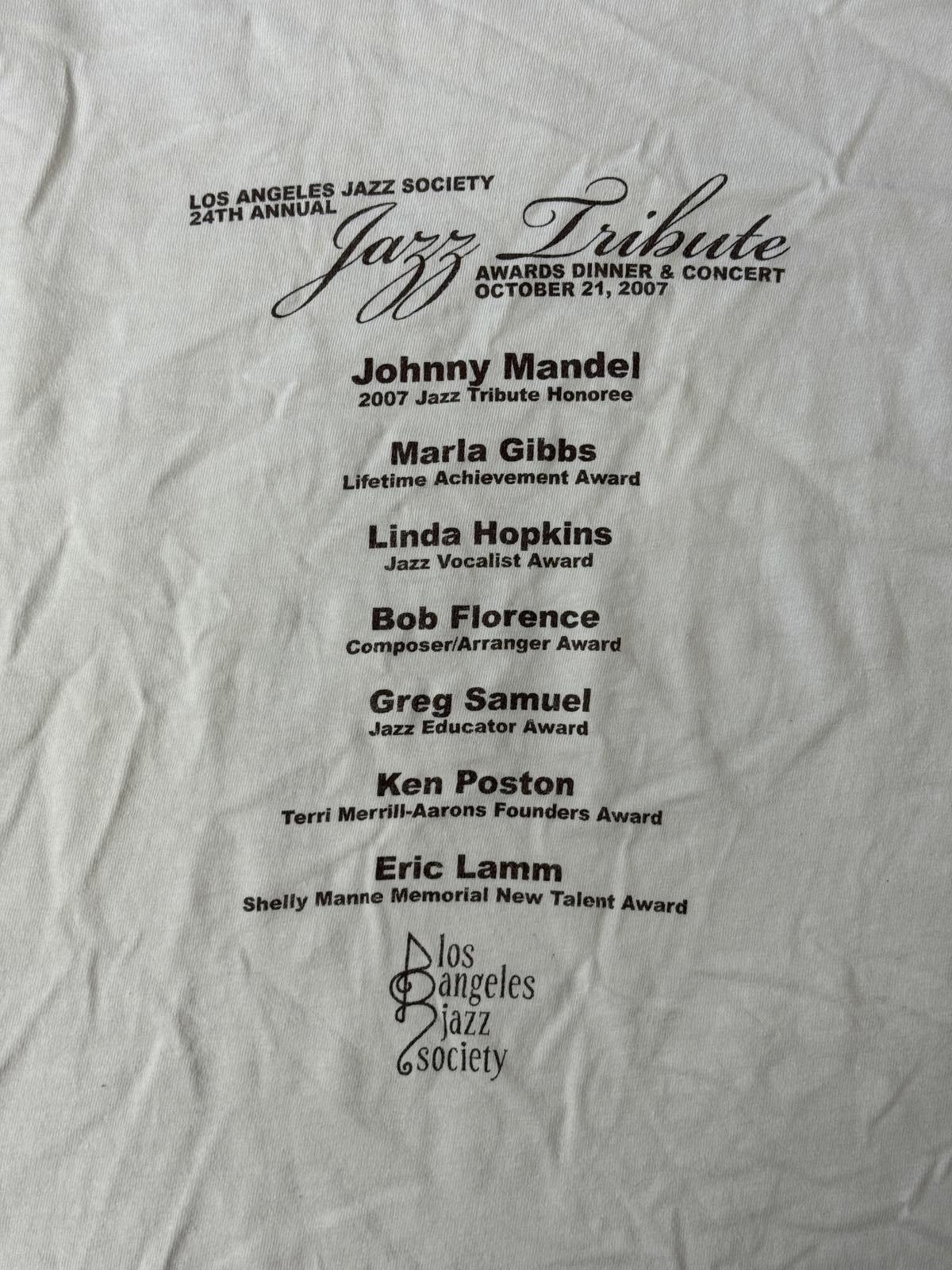 Designer LA Jazz Society T-shirt 2007 Jazz Tribute Johnny Mandel L Size US L / EU 52-54 / 3 - 4 Thumbnail