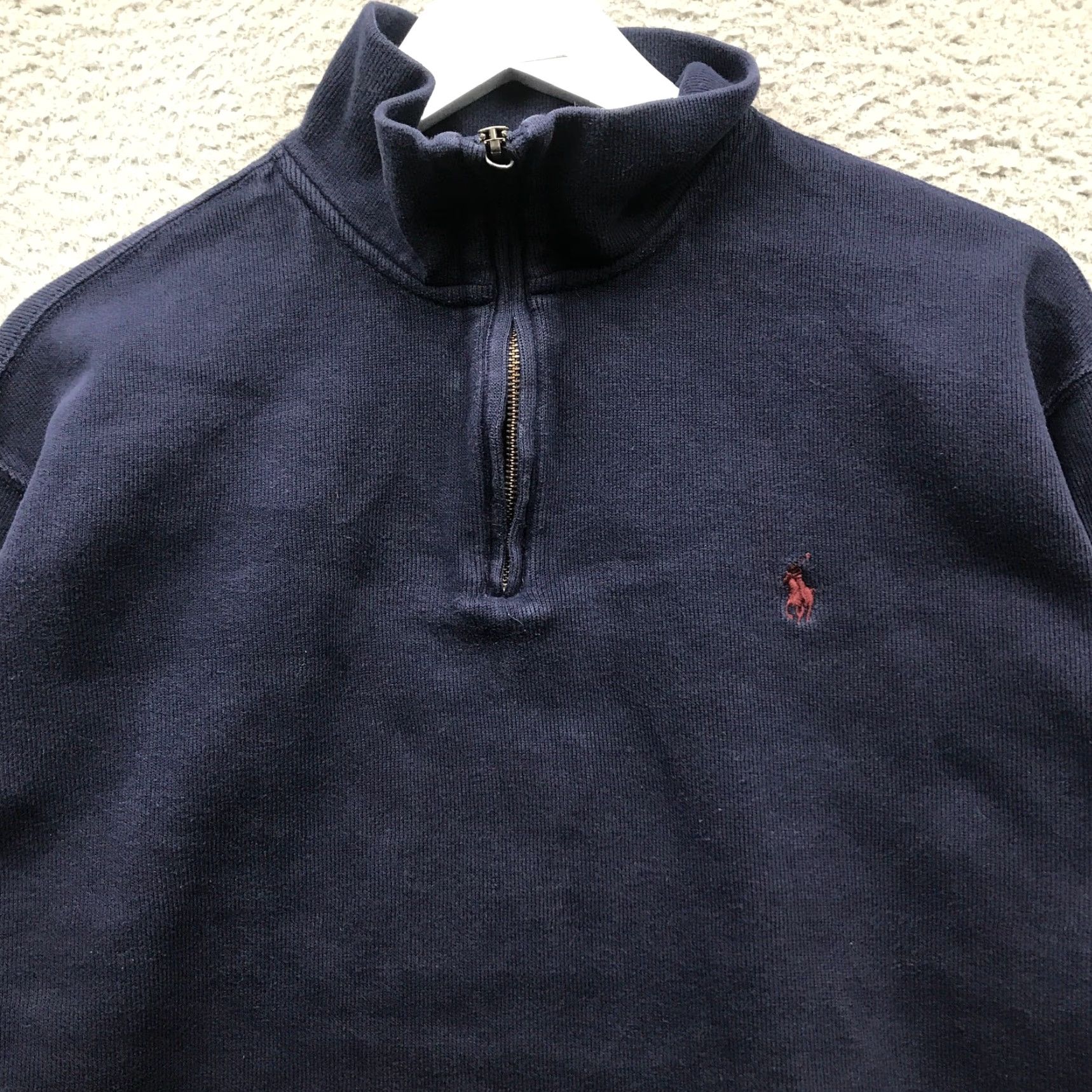 Polo Ralph Lauren Polo Ralph Lauren 1/4 Zip Ribbed Pullover Sweater Mens XL Navy Maroon Pony Shirt Casual Womens? Size US XL / EU 56 / 4 - 4 Thumbnail