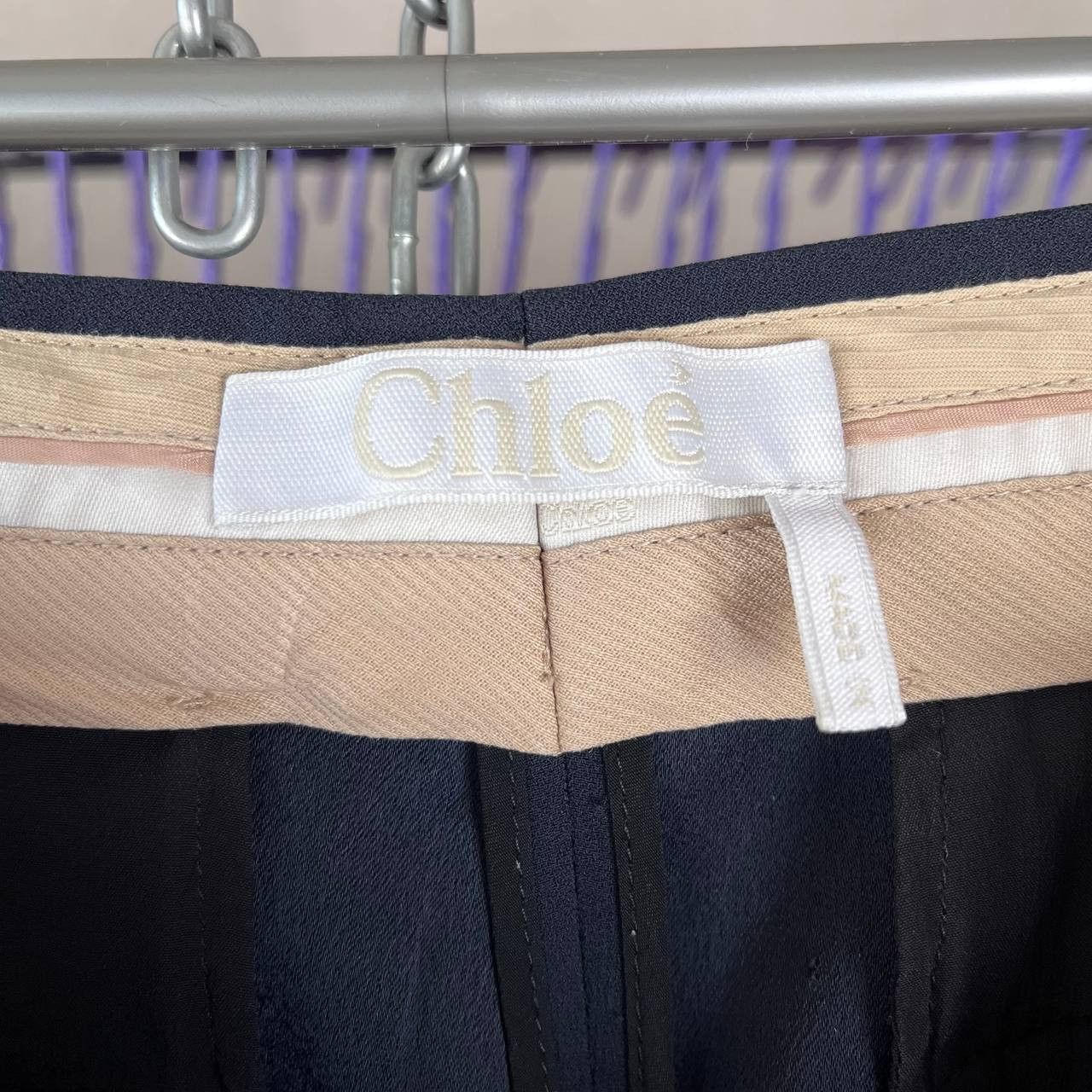 Chloe Chloe Navy Abyss Blue Pleated Front Dress Pants Trousers Size 26" / US 2 / IT 38 - 6 Thumbnail
