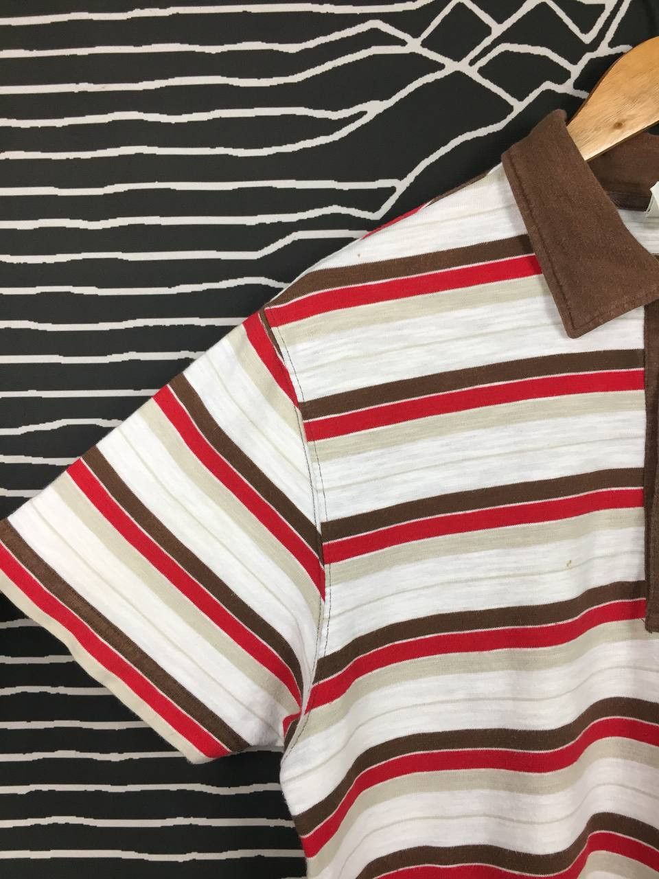 Hang Ten × Vintage Vtg Hang Ten Embroidered Logo Striped Polo Tee Size US XL / EU 56 / 4 - 4 Thumbnail