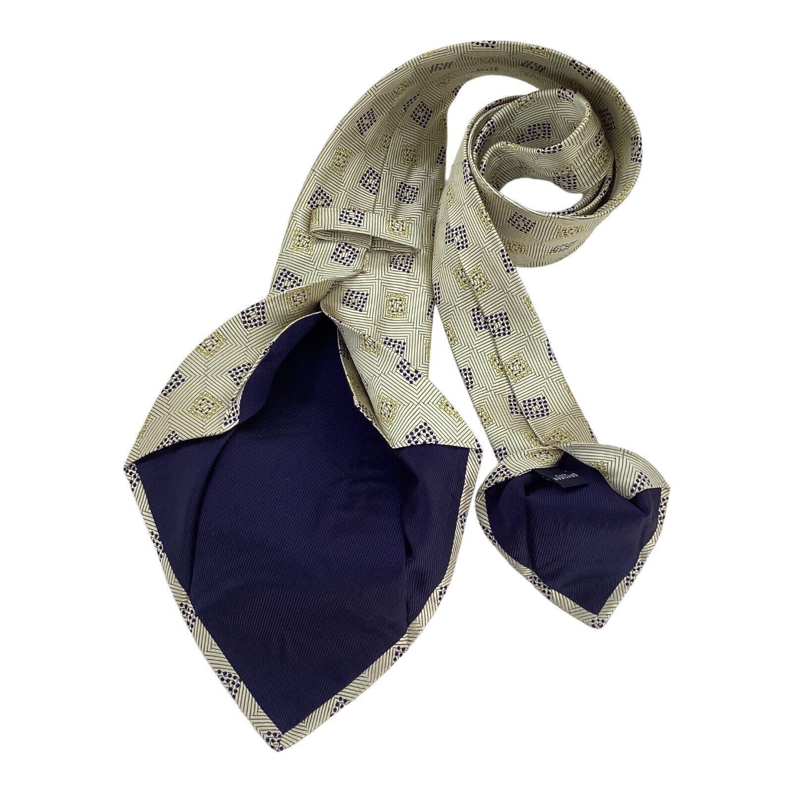 Kiton KITON NAPOLI 7Fold Green Geometric Luxury Silk Tie Made In I Size ONE SIZE - 5 Thumbnail