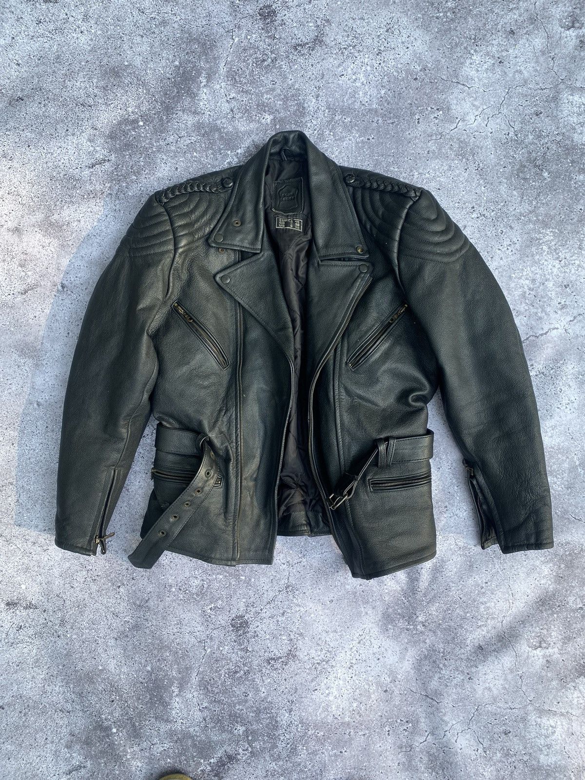 ジャケット・アウター y2k Japanese label real Leather Jacket Vintage Japanese Brand Akito Leather Jacker Y2K - Leather
