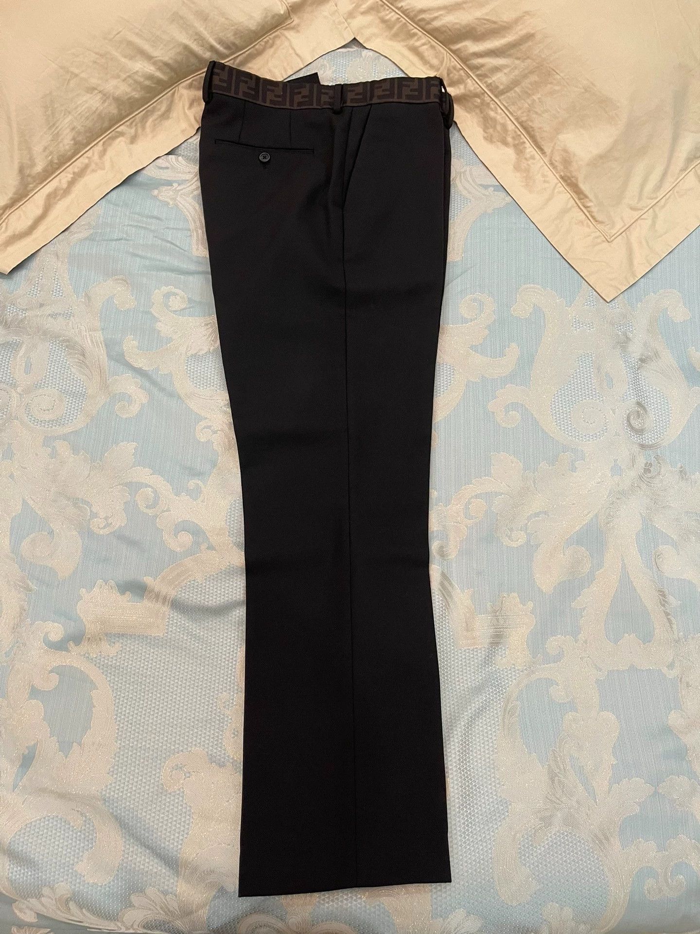 Fendi Fendi Wool Suit 50 Black FF Monogram Classic Size 50R - 7 Thumbnail