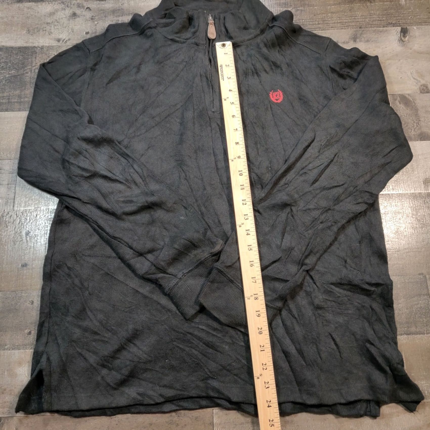 Chaps Chaps Sweater Black Pullover 1/4 Zip Long Sleeve Cotton Knit Logo Crest XL Women Size XL / US 12-14 / IT 48-50 - 7 Thumbnail