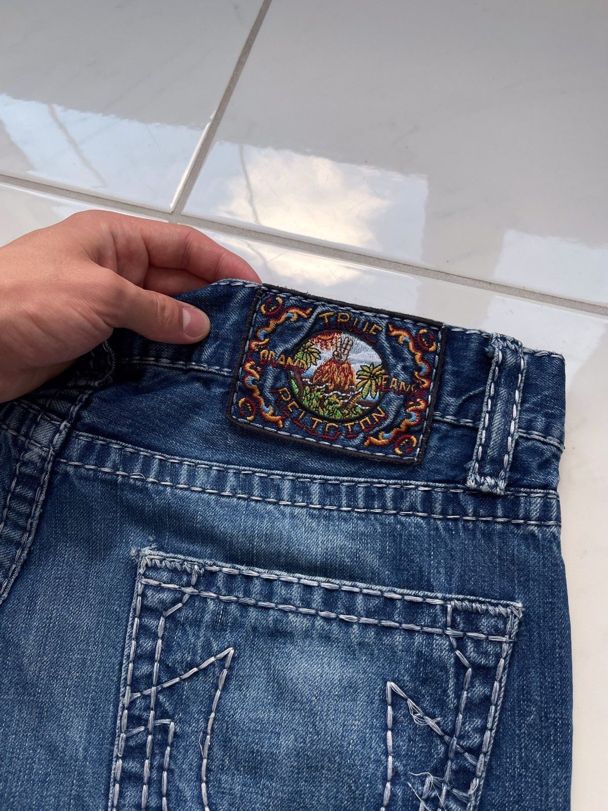 True Religion Vintage Y2k True Religion Rare Jeans TRASHED Size US 33 - 5 Thumbnail