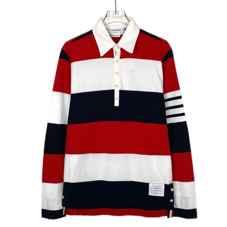 Thom Browne Thom Browne TB Classic 4-Bar Stripe Cotton Polo Shirt Size US XS / EU 42 / 0 - 1 Thumbnail