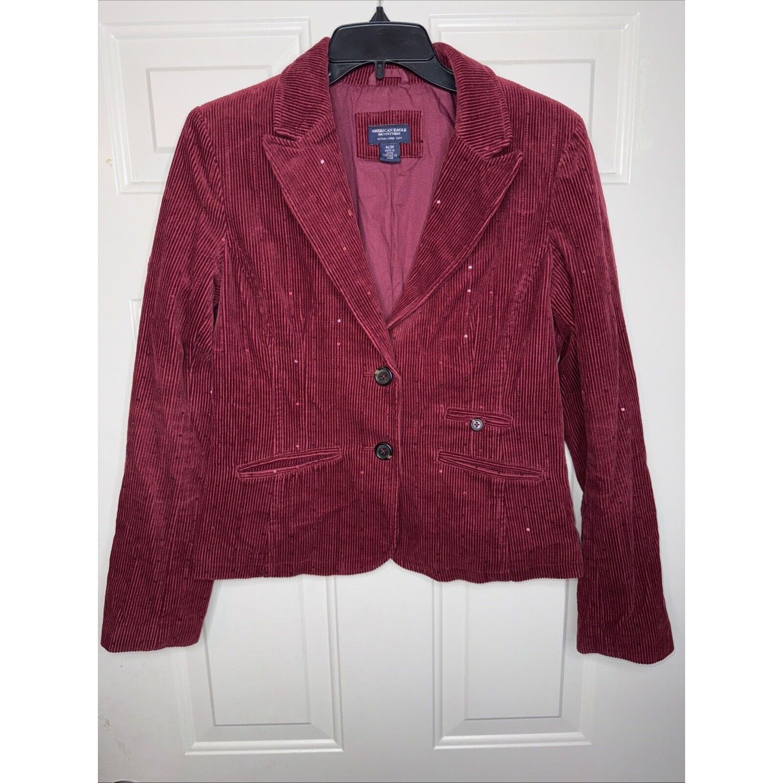 American Eagle Outfitters American Eagle Sequin Corduroy Jacket Blazer Women’s Medium Size M / US 6-8 / IT 42-44 - 1 Thumbnail