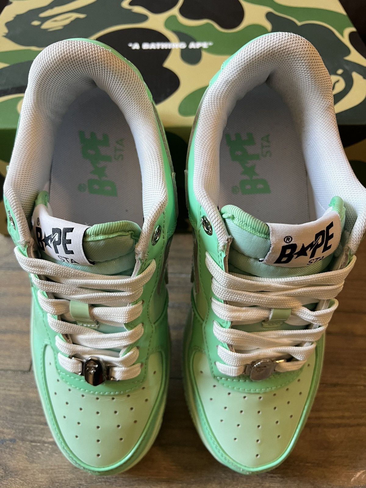 Bape Wnms BAPESTA green trainers Size US 6 / IT 36 - 6 Thumbnail