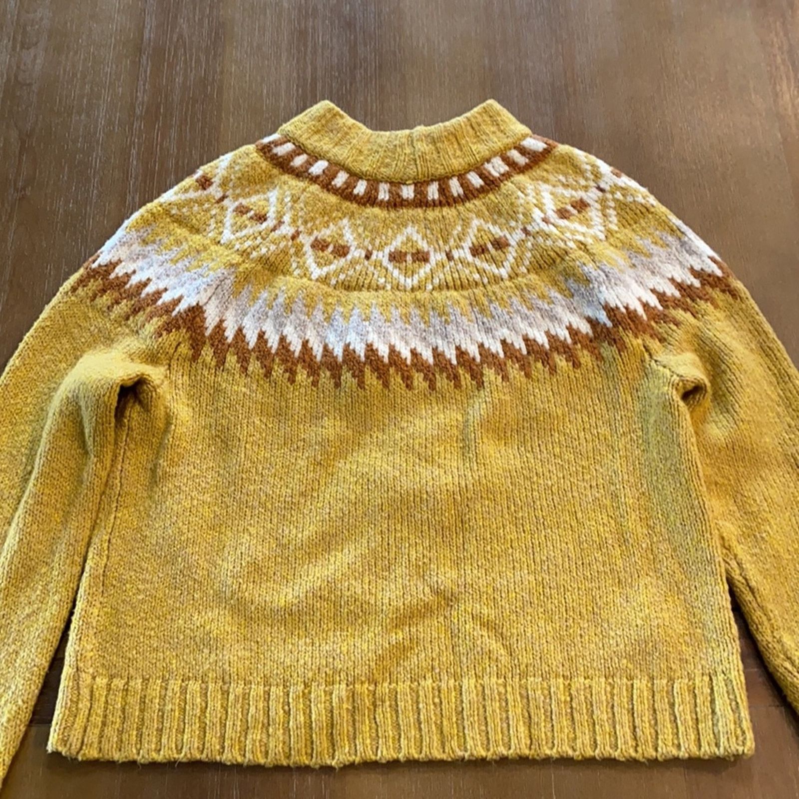 American Eagle Outfitters American Eagle mock neck fair isle mustard plush sweater Size S / US 4 / IT 40 - 7 Thumbnail