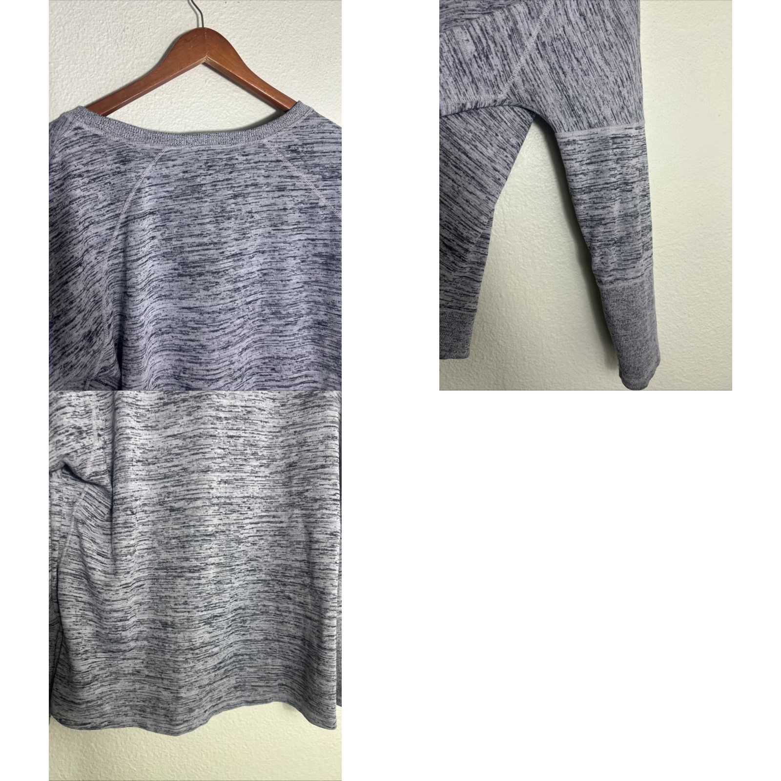 Athleta Athleta Womens XL Long Sleeve Pullover Sweatshirt Side Zip Cotton Gray Size XL / US 12-14 / IT 48-50 - 9 Thumbnail